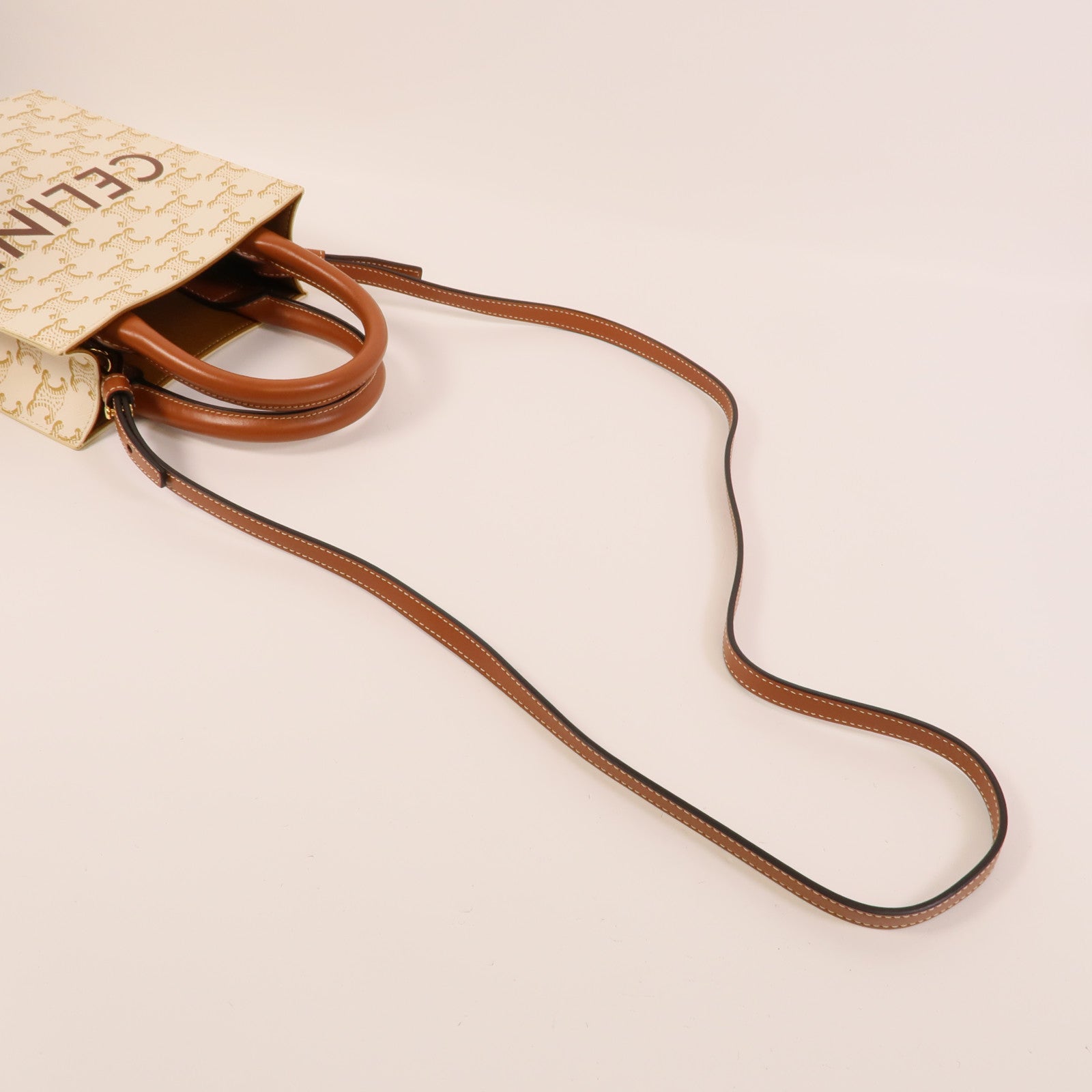 CELINE 塗層帆布Mini Vertical Cabas手挽肩背兩用袋