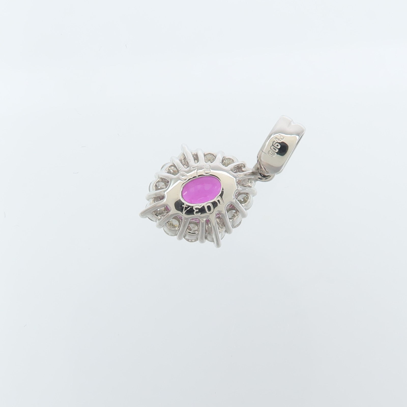 JEWELRY PT900鉑金Ruby Diamond Pendant紅寶石/鑽石吊墜