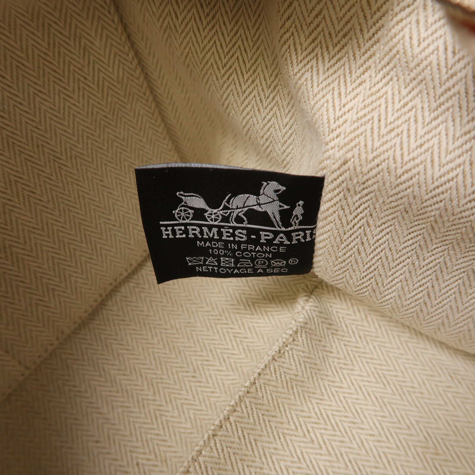 HERMES 帆布Bride A Brac銀扣手挽袋