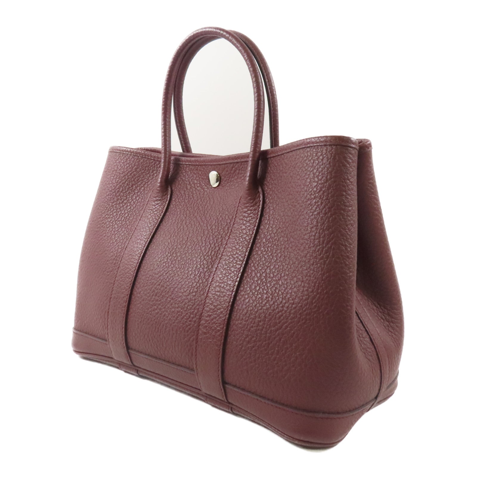 HERMES Negonda皮革Garden Party TPM銀扣手挽袋Rouge H