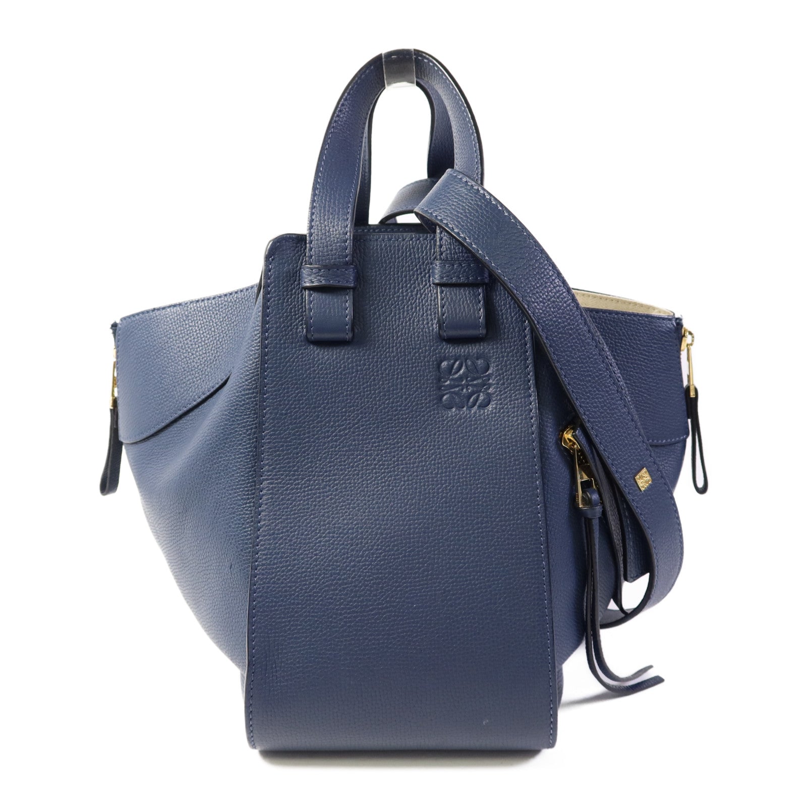 LOEWE 牛皮皮革Compact Hammock金扣手挽肩背兩用袋