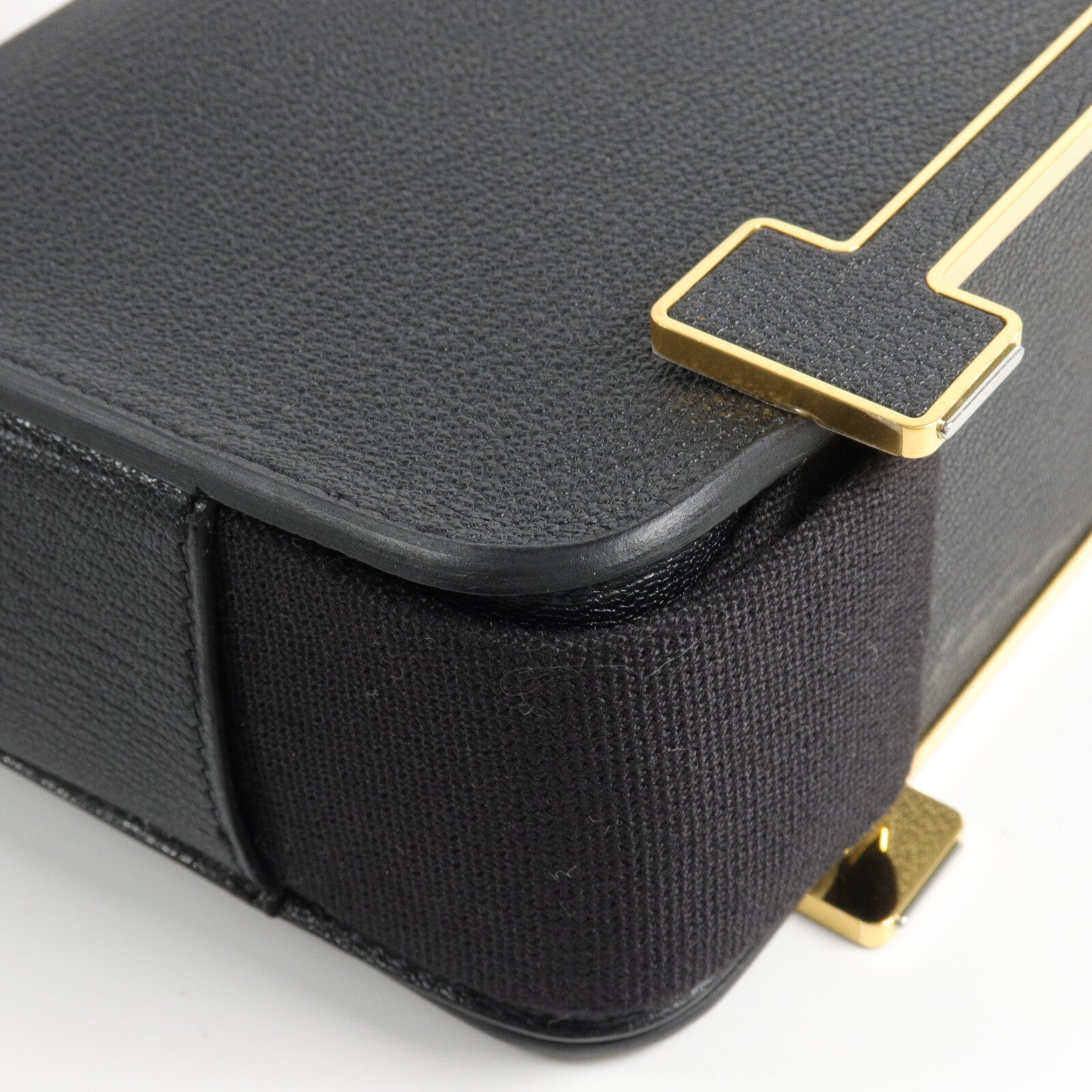 HERMES Chevre皮革Geta肩背袋Noir