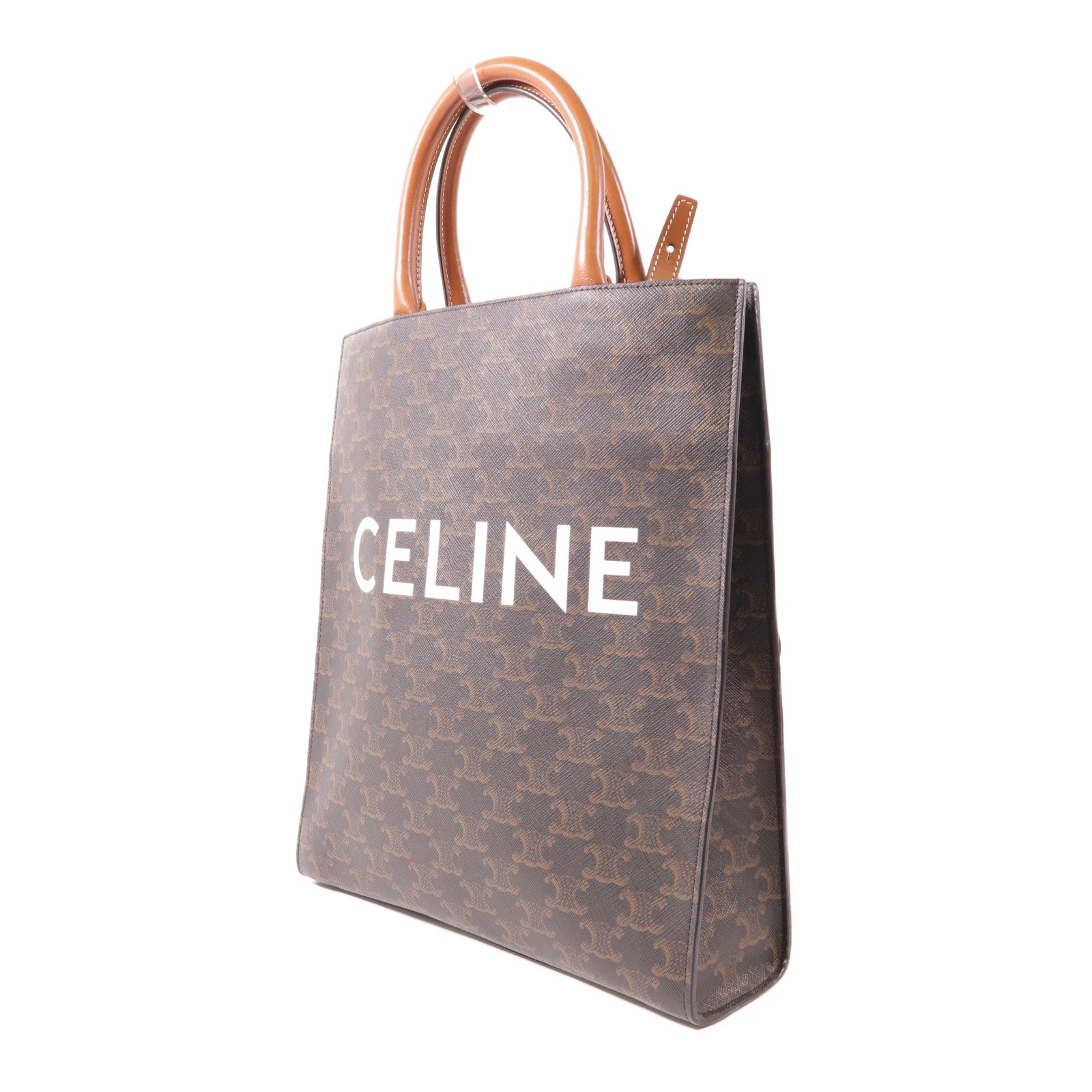 CELINE 塗層帆布Triomphe Cabas Tote Bag金扣手挽肩背兩用袋