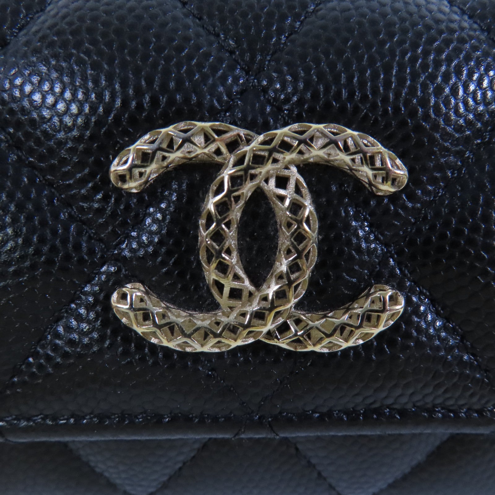 CHANEL 牛皮皮革Card Case金扣卡套