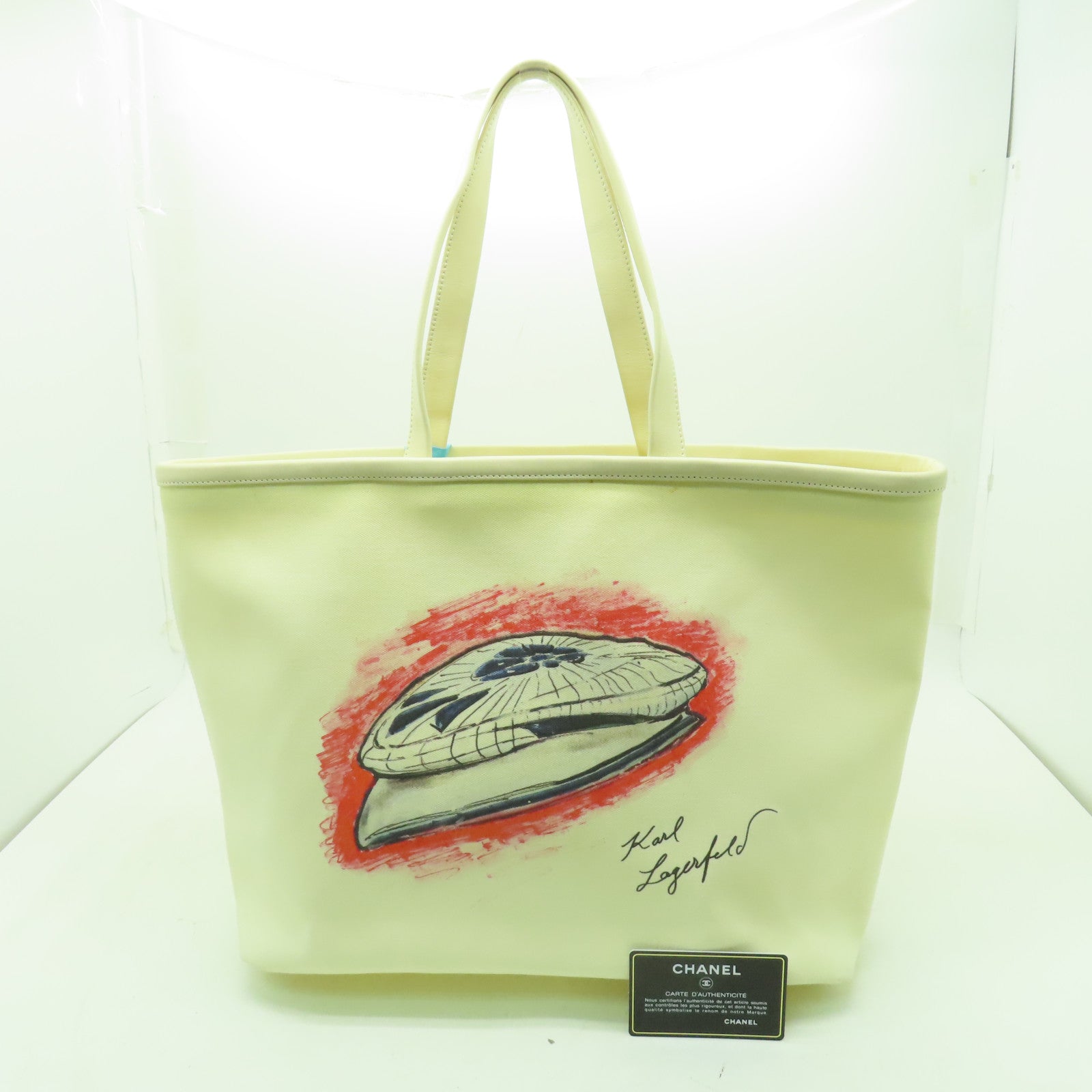 CHANEL **【清倉大減價】塗層帆布Tote Bag手挽袋白色
