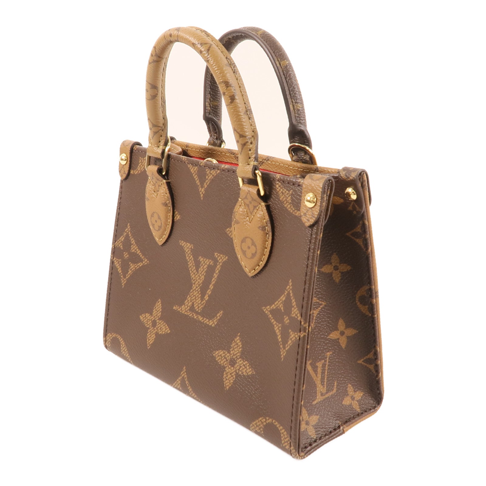LOUIS VUITTON Monogram On The Go BB金扣手挽肩背兩用袋