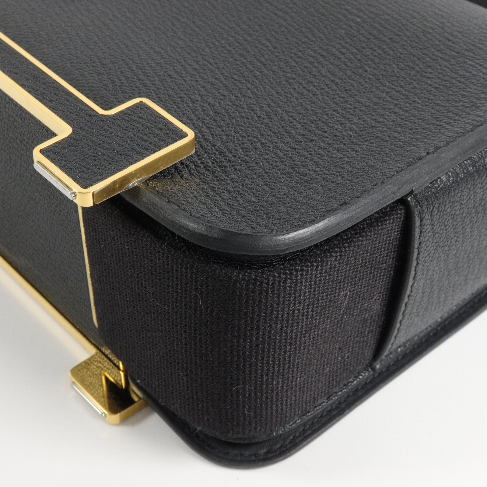 HERMES Chevre皮革Geta肩背袋Noir