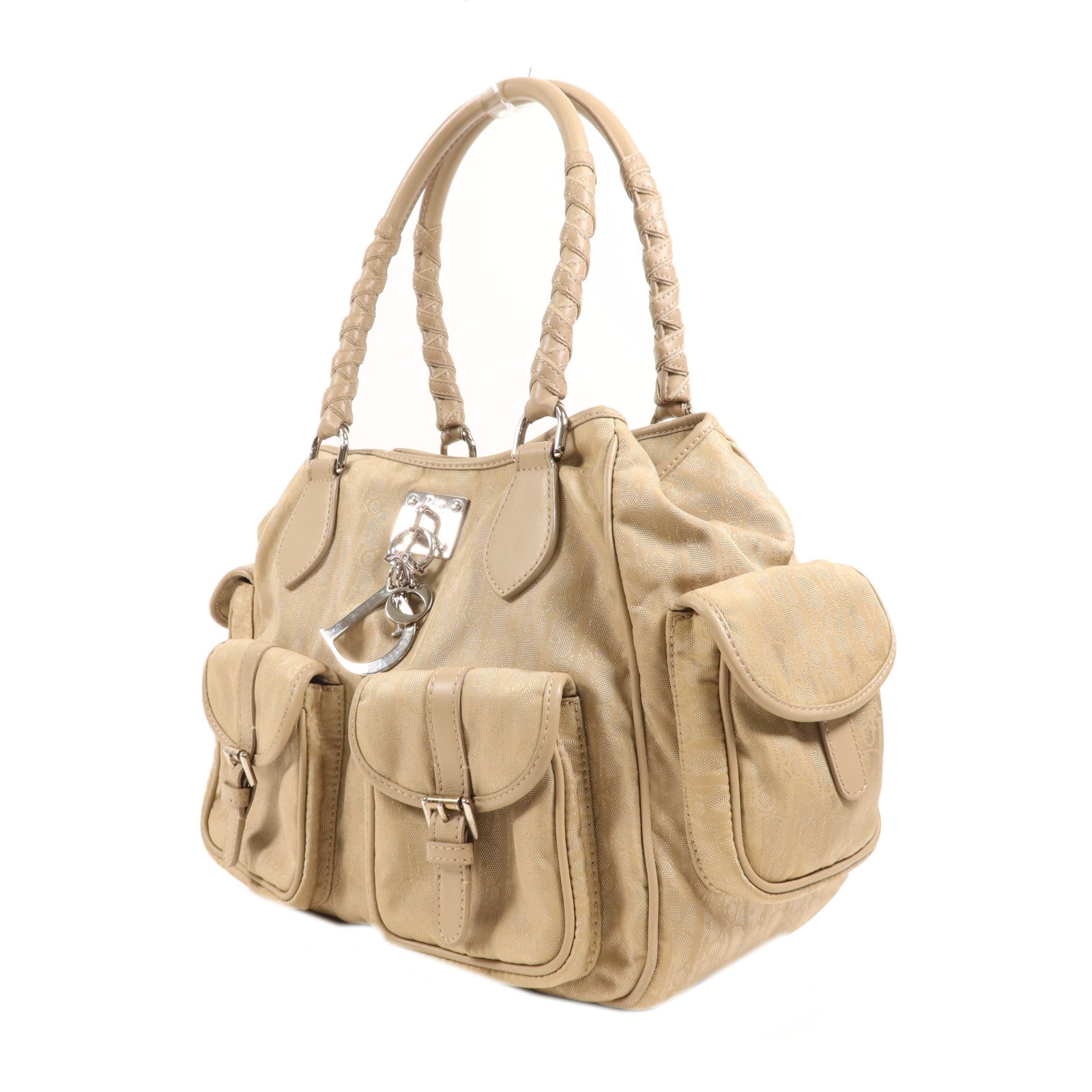 Dior 帆布Shoulder Bag銀扣肩背袋