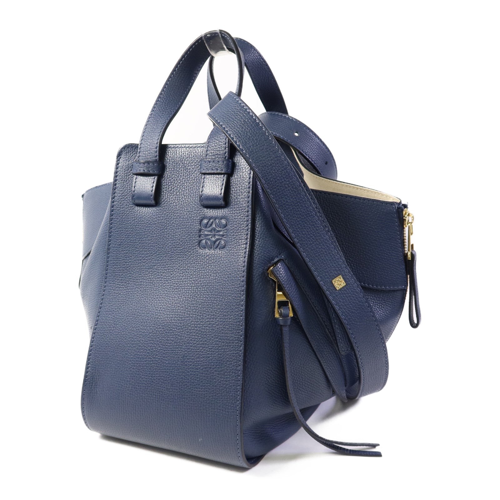 LOEWE 牛皮皮革Compact Hammock金扣手挽肩背兩用袋