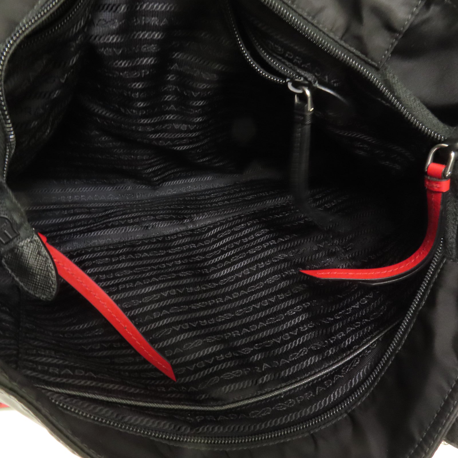 PRADA 尼龍Tote銀扣手挽肩背兩用袋