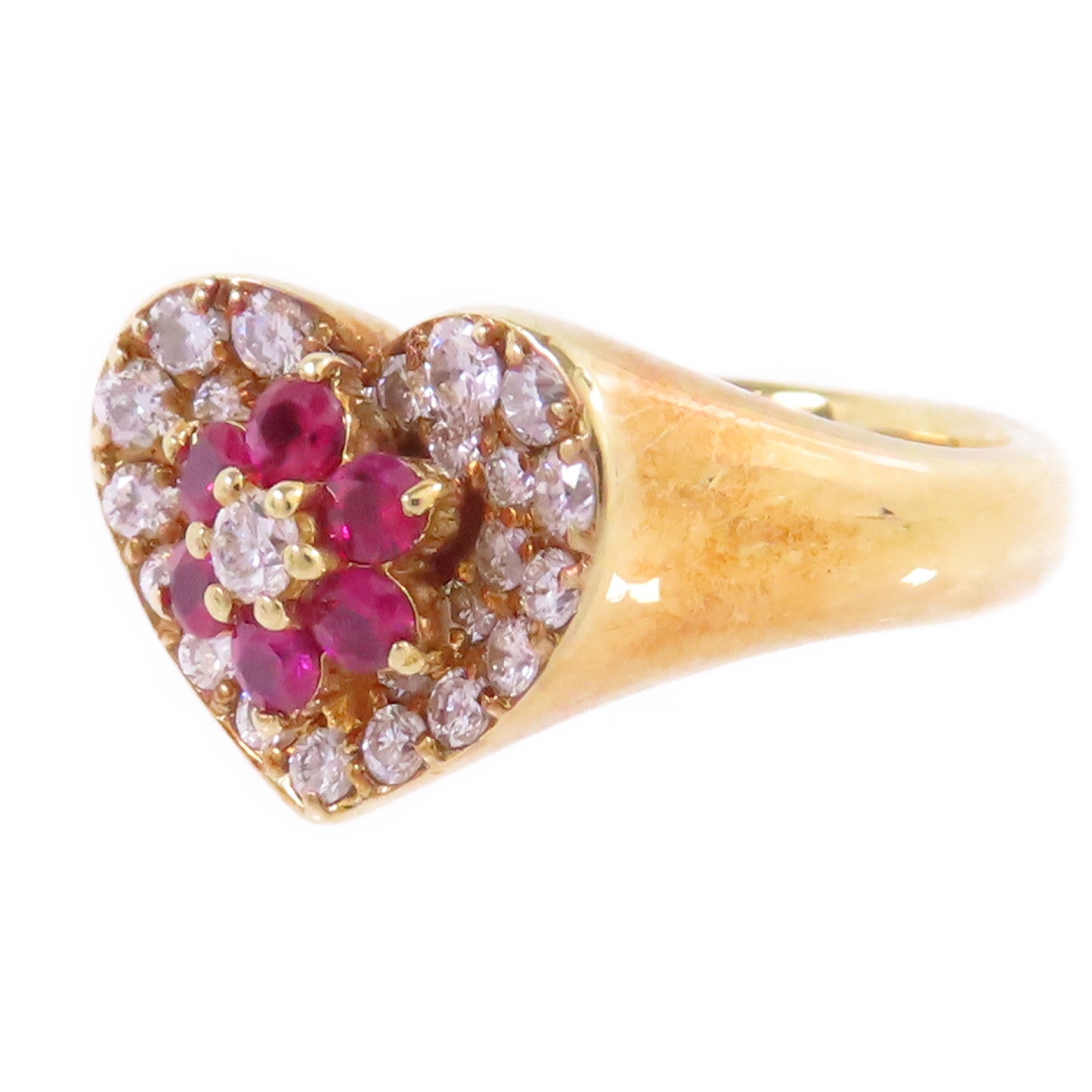 JEWELRY 18K黃金/紅拓帕石/鑽石Red Topaz Diamond Ring戒指US#3