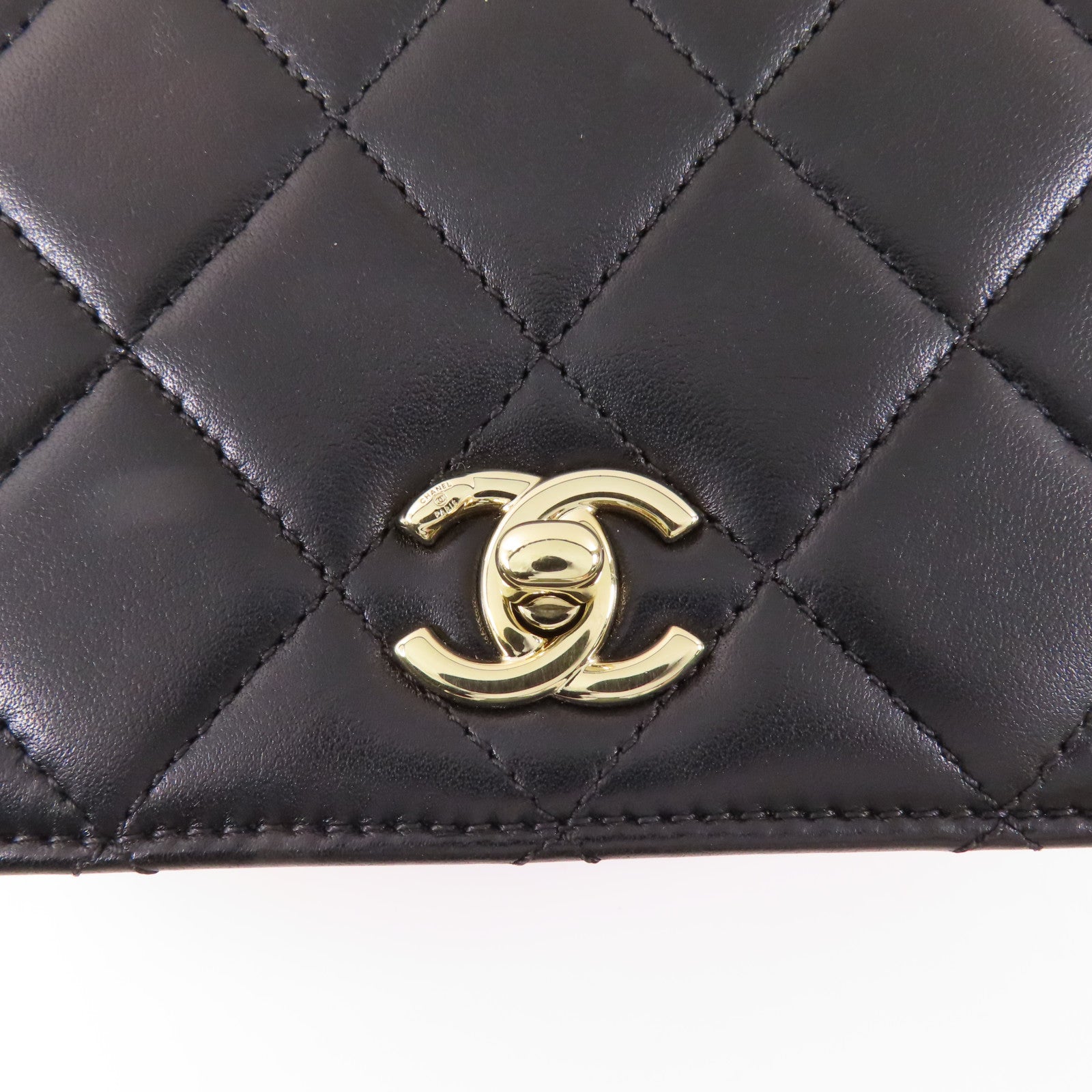 CHANEL 羊皮皮革2 Way Shoulder金扣手挽肩背兩用袋