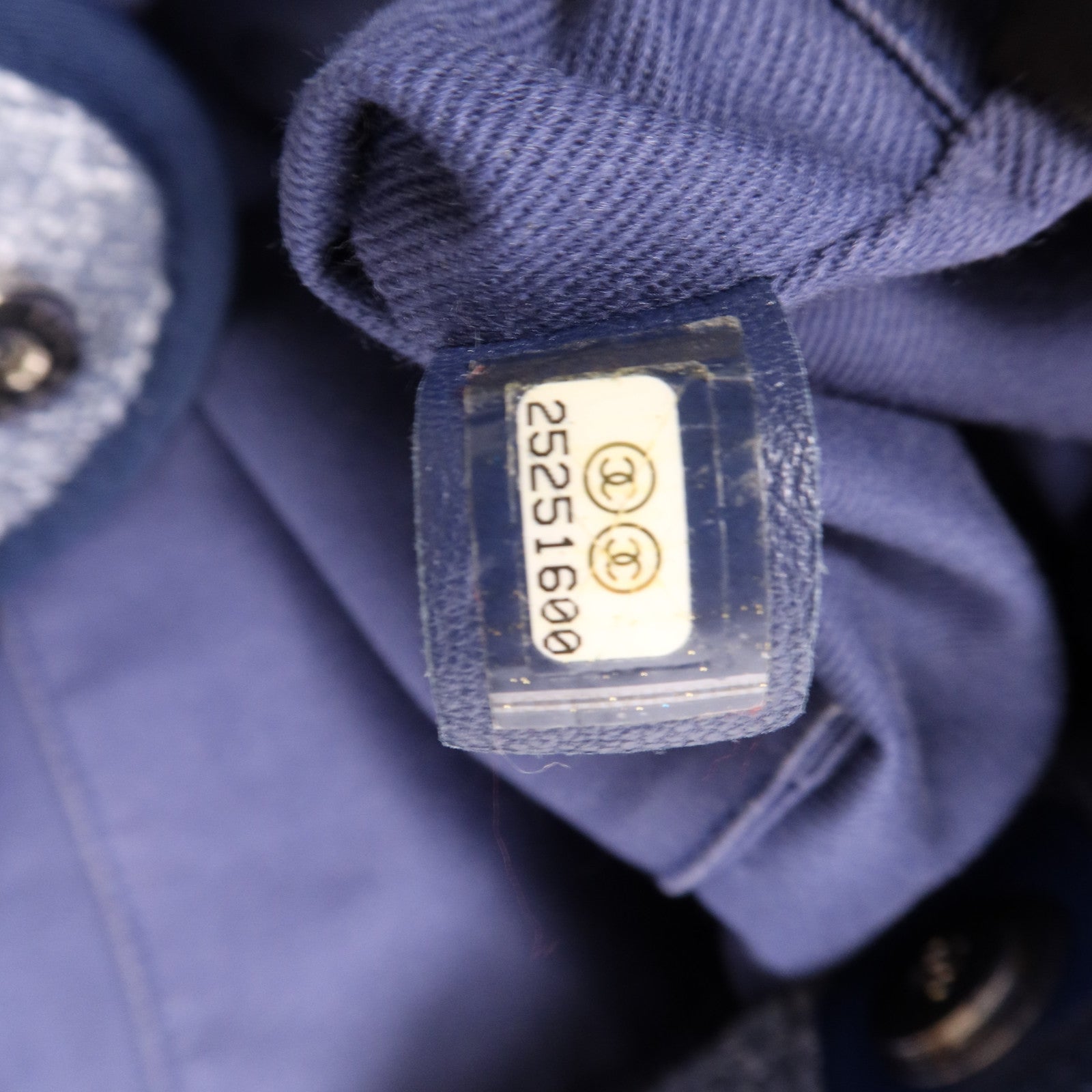 CHANEL 帆布Deauville Tote Bag銀扣鏈帶手挽肩背兩用袋