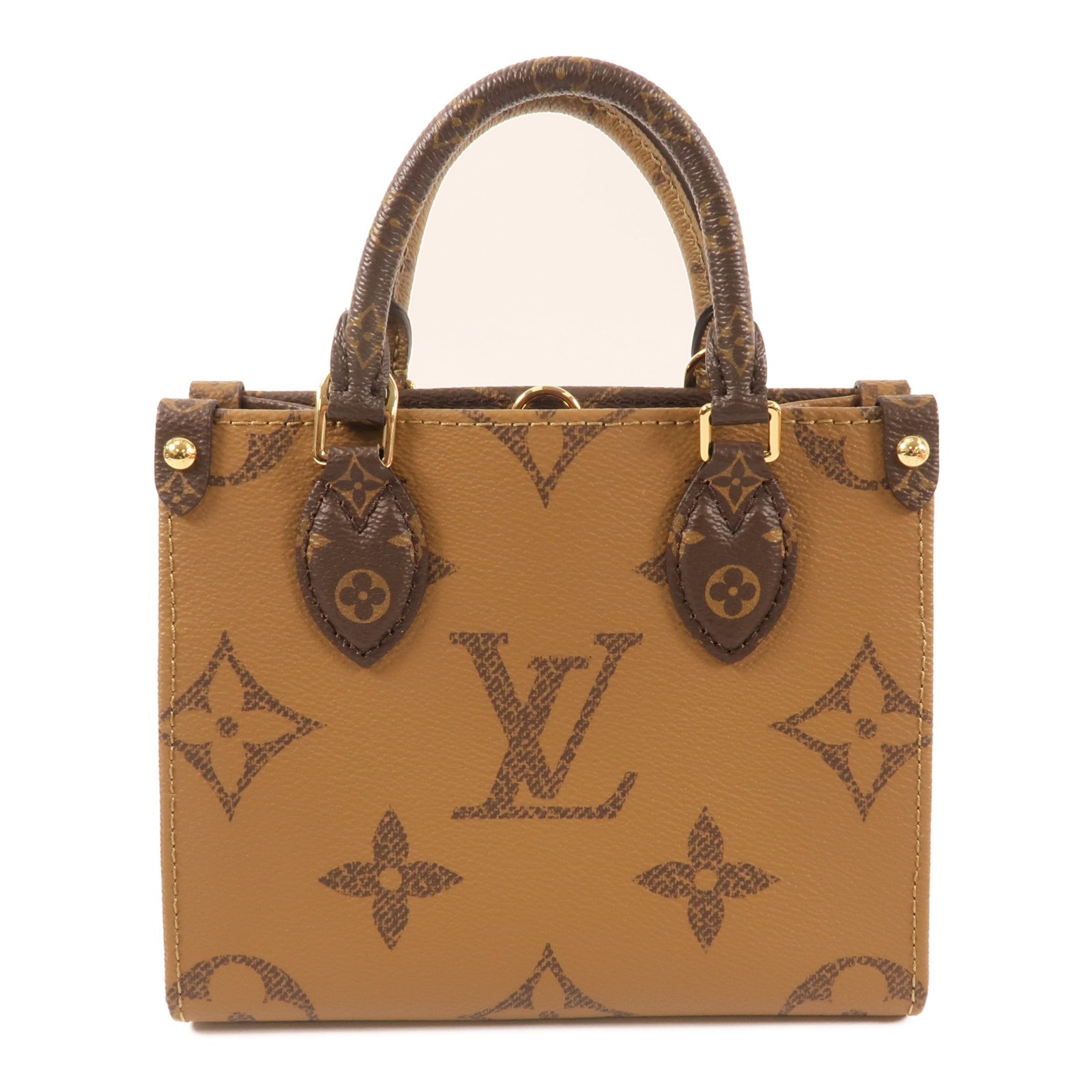 LOUIS VUITTON Monogram On The Go BB金扣手挽肩背兩用袋