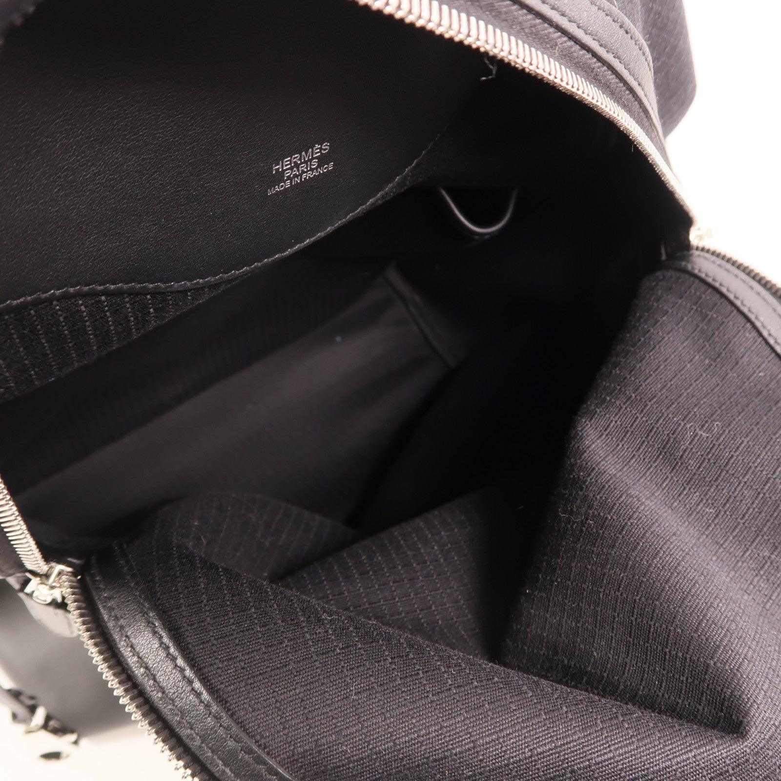 HERMES 帆布/Swift皮革Allback backpack銀扣背包