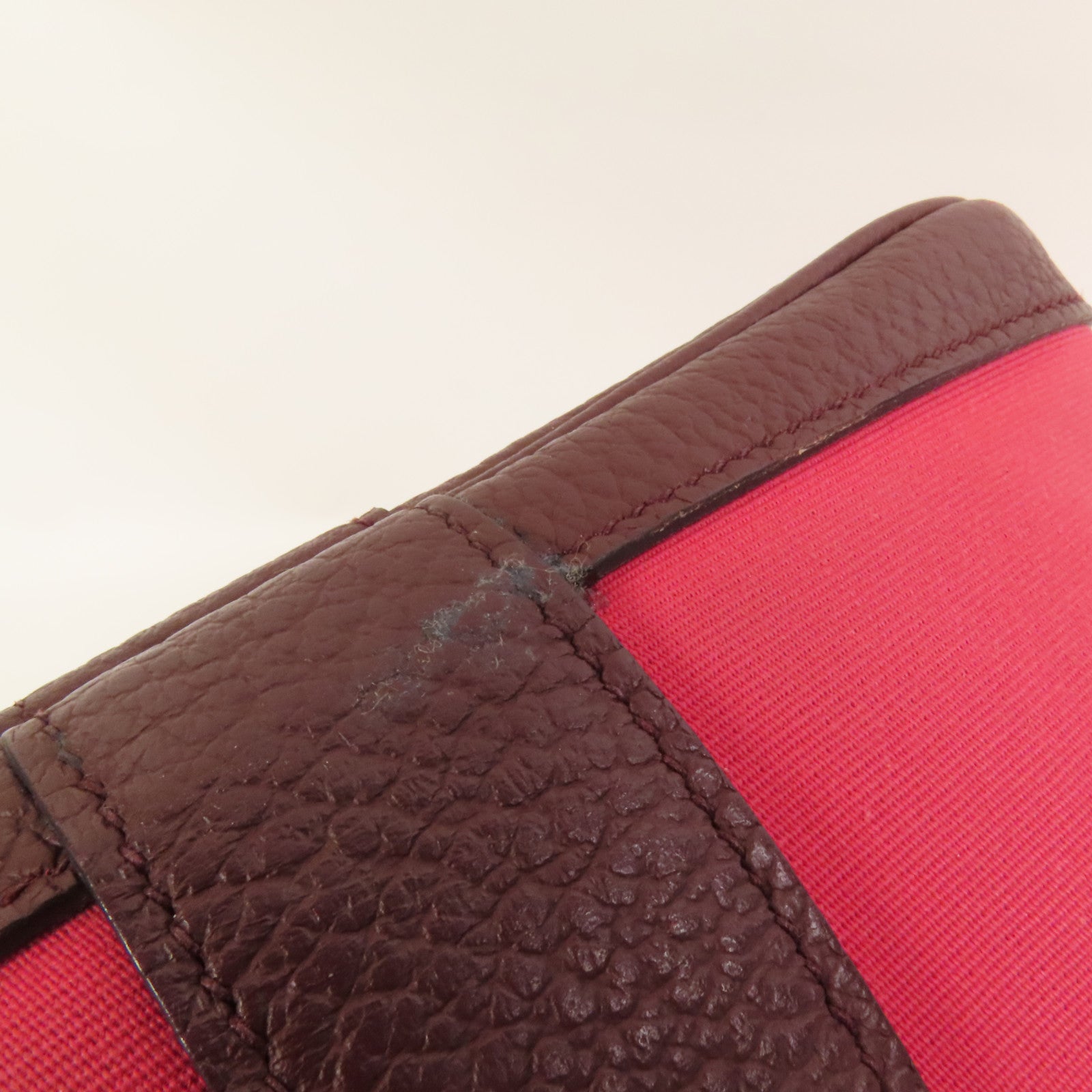 HERMES 帆布Garden Party PM銀扣手挽袋Bordeaux