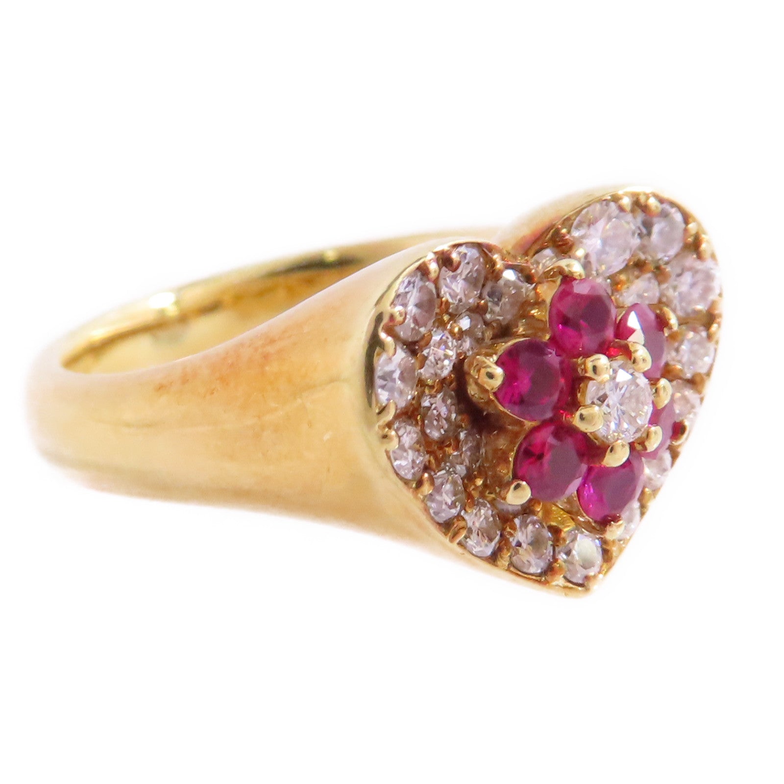 JEWELRY 18K黃金/紅拓帕石/鑽石Red Topaz Diamond Ring戒指US#3