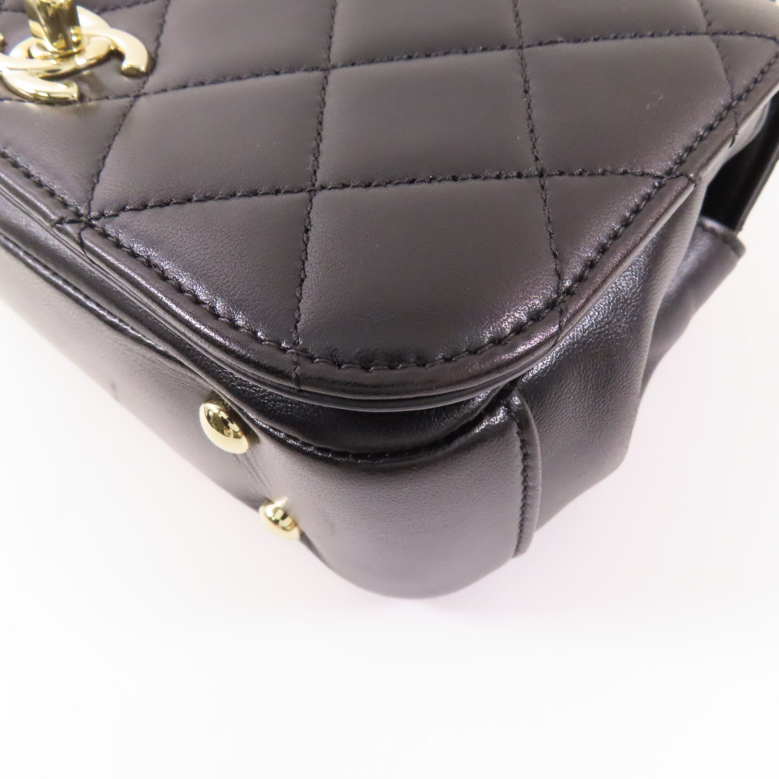 CHANEL 羊皮皮革2 Way Shoulder金扣手挽肩背兩用袋