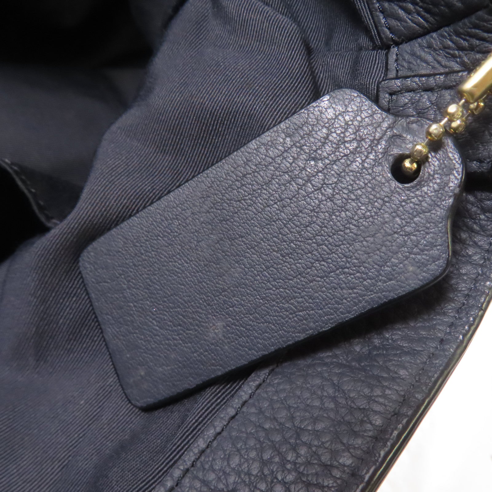 COACH 牛皮皮革Shoulder Bag金扣肩背袋深藍色