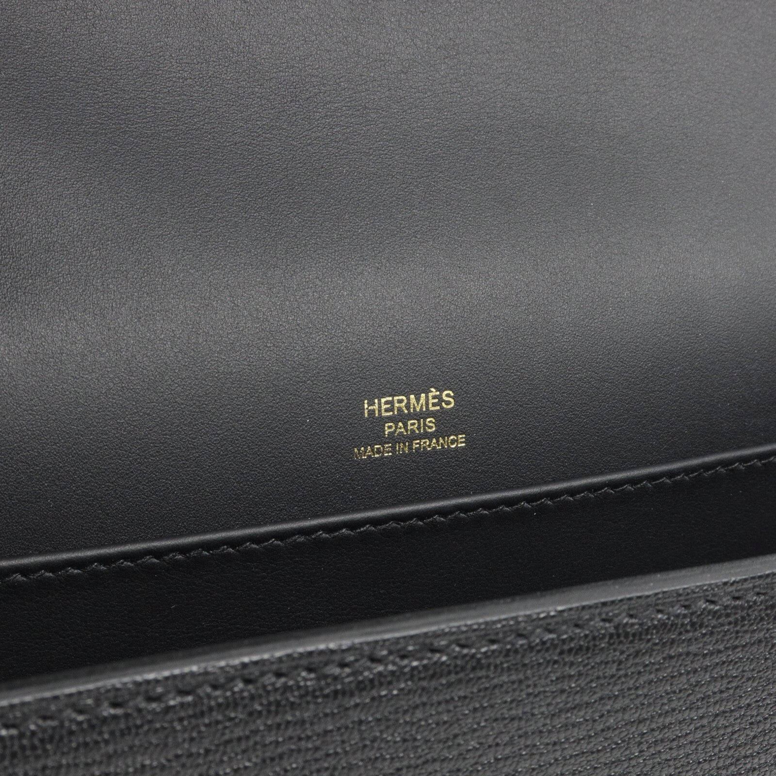 HERMES Chevre皮革Geta肩背袋Noir