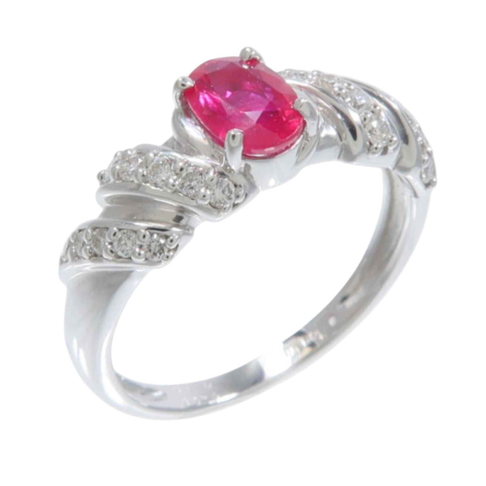 JEWELRY 18K白金Ruby Diamond Ring紅寶石/鑽石戒指