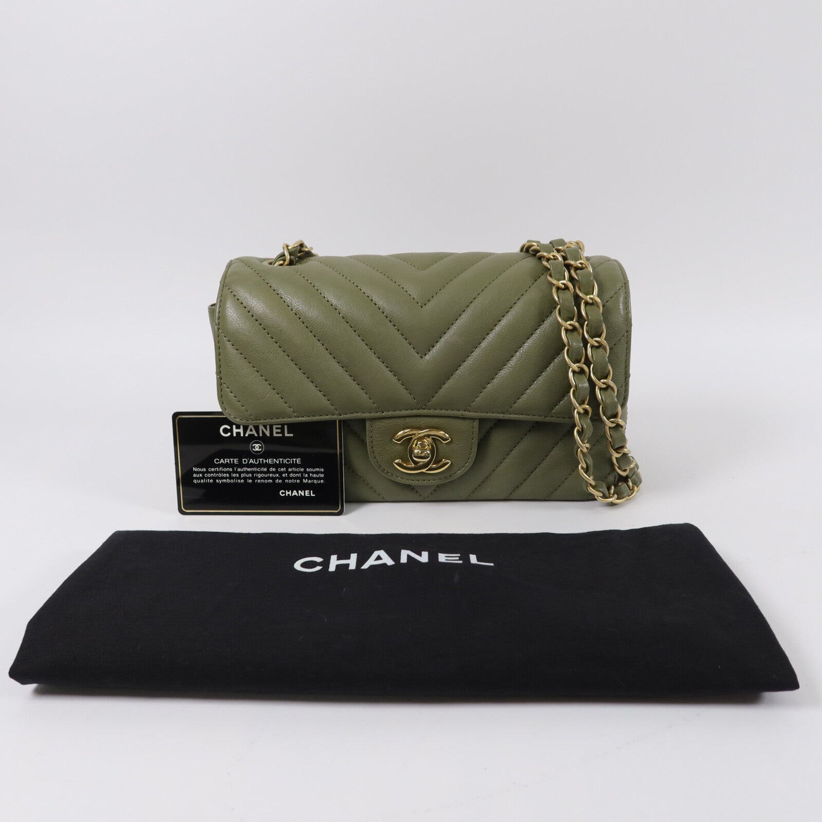 CHANEL 牛皮皮革Mini Classic 20鏈帶肩背袋