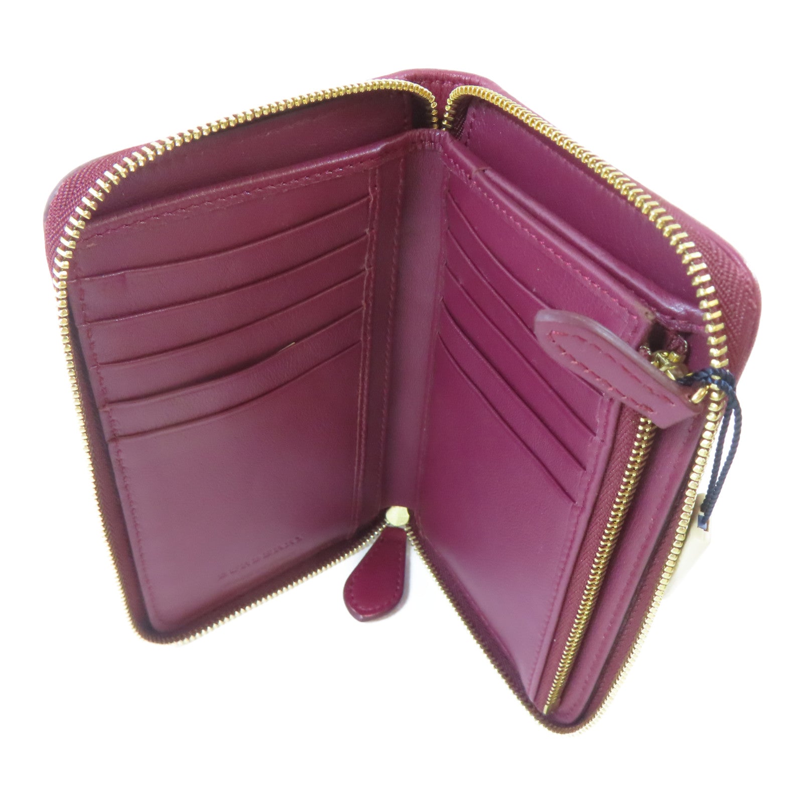 BURBERRY 帆布Zipper Wallet金扣錢包紅色