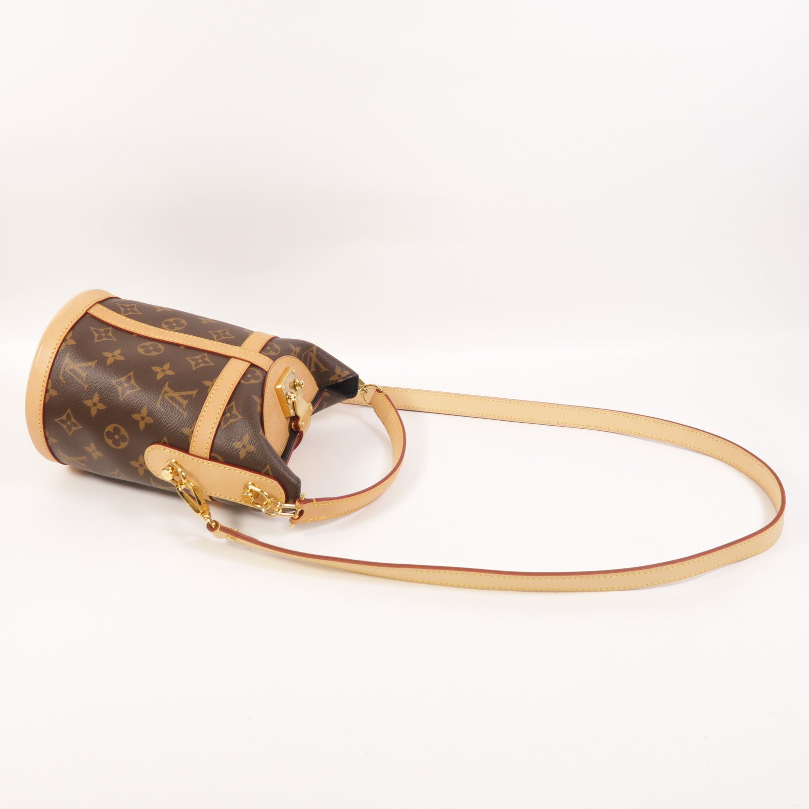 LOUIS VUITTON Monogram Duffle金扣手挽肩背兩用袋棕色