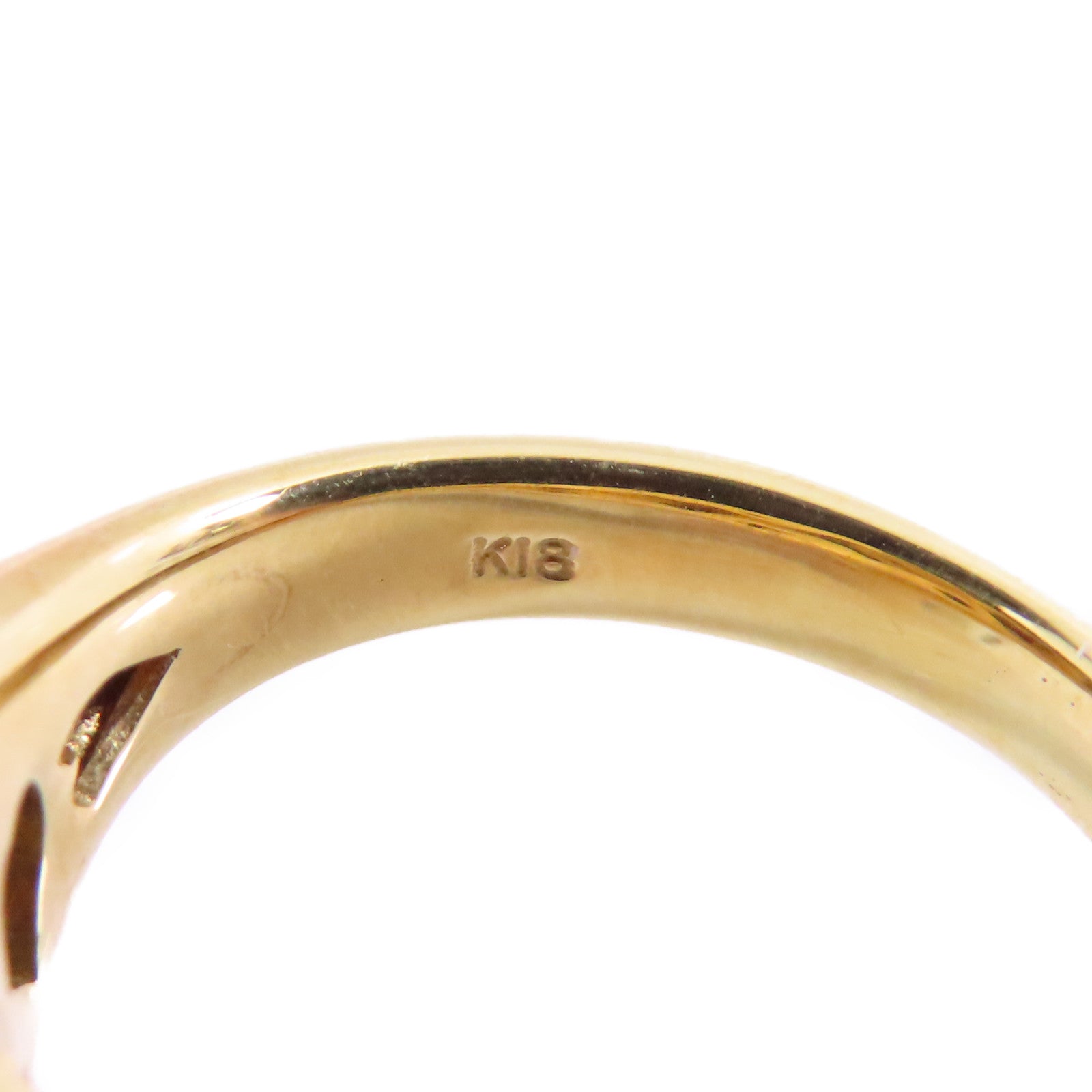 JEWELRY 18K黃金/紅拓帕石/鑽石Red Topaz Diamond Ring戒指US#3