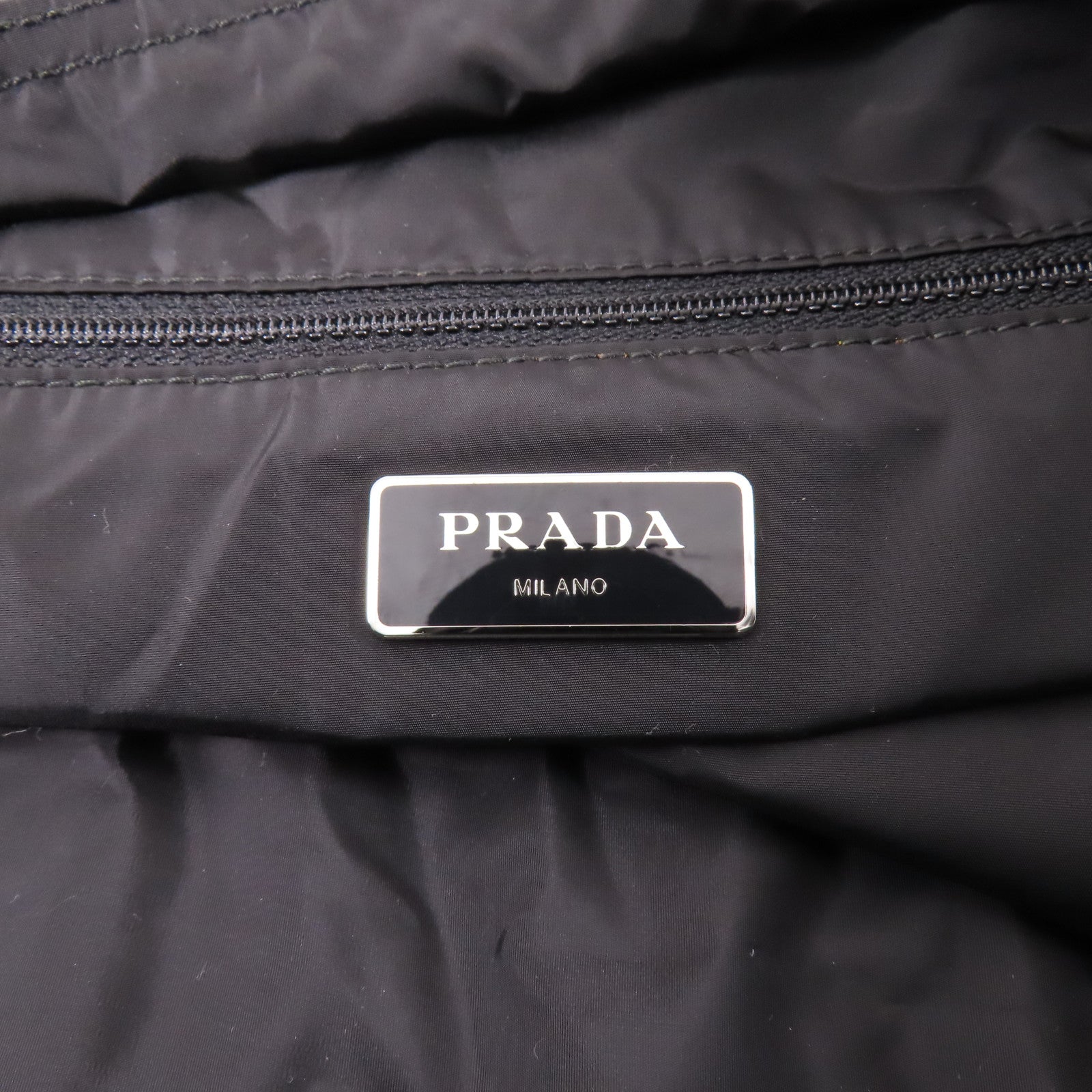 PRADA 尼龍Tote Bag銀扣肩背袋