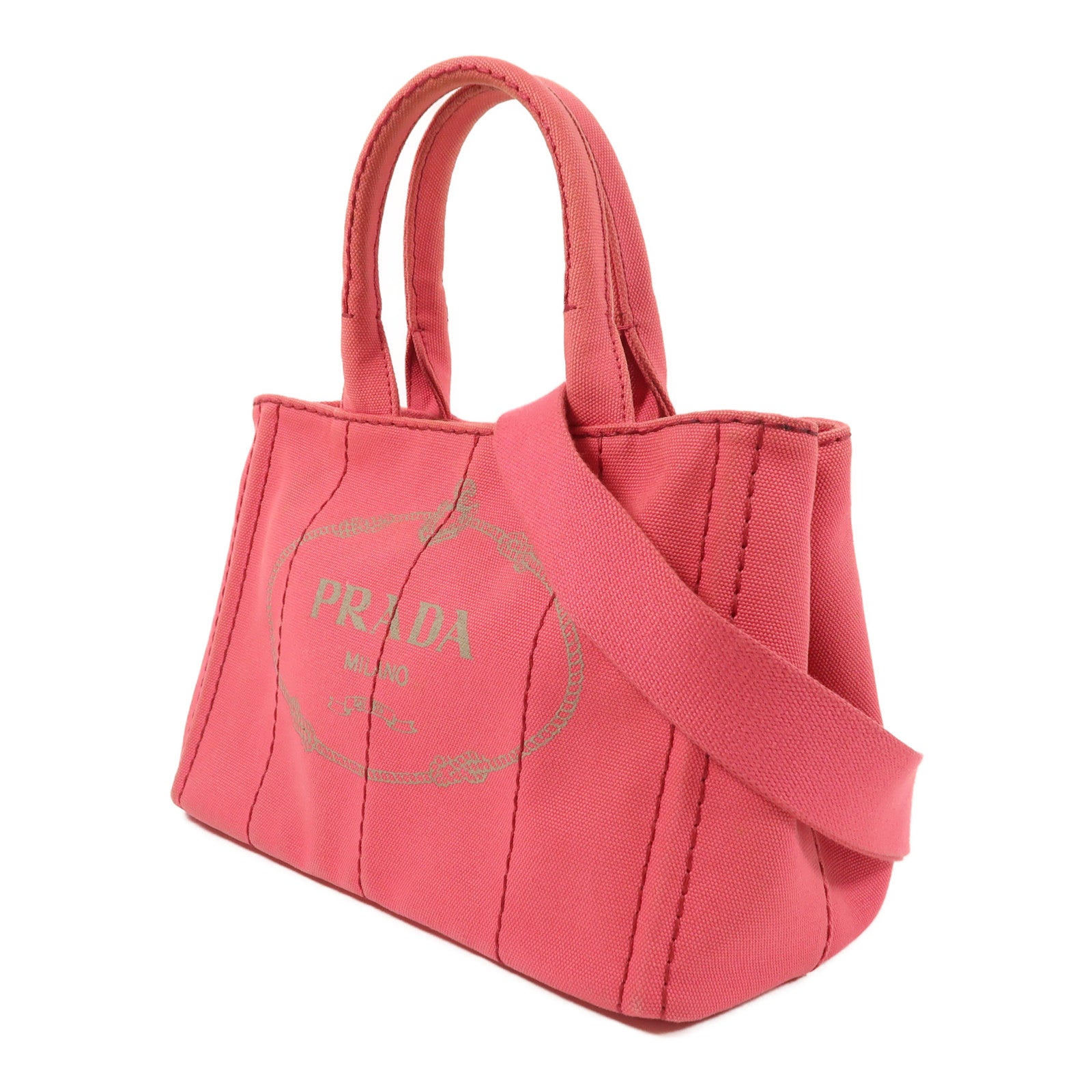 PRADA 帆布2 Way Shoulder金扣手挽肩背兩用袋