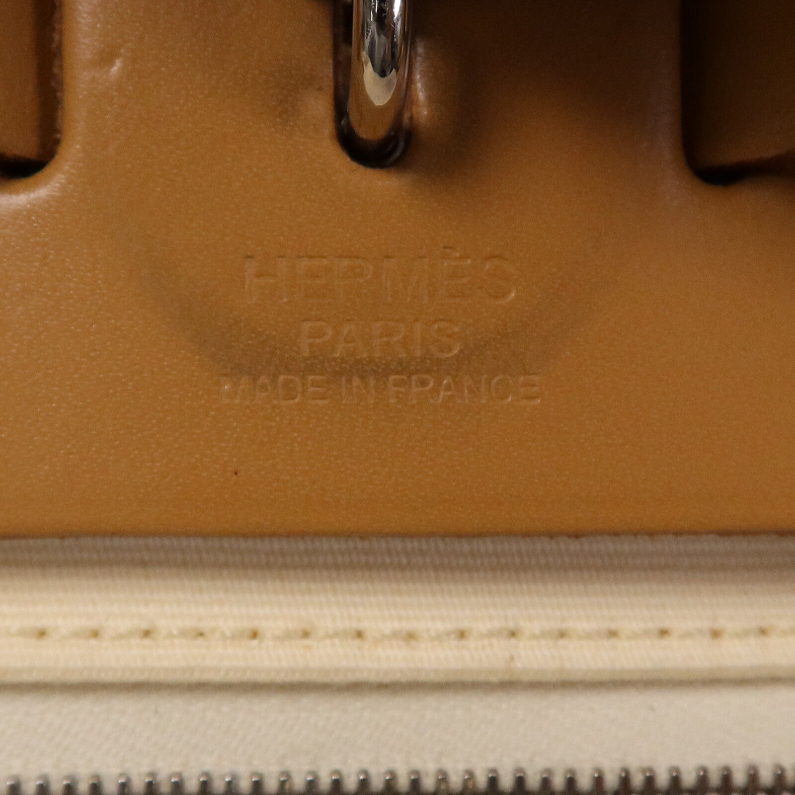 HERMES 帆布Herbag PM手挽肩背兩用袋Gold/Vanille