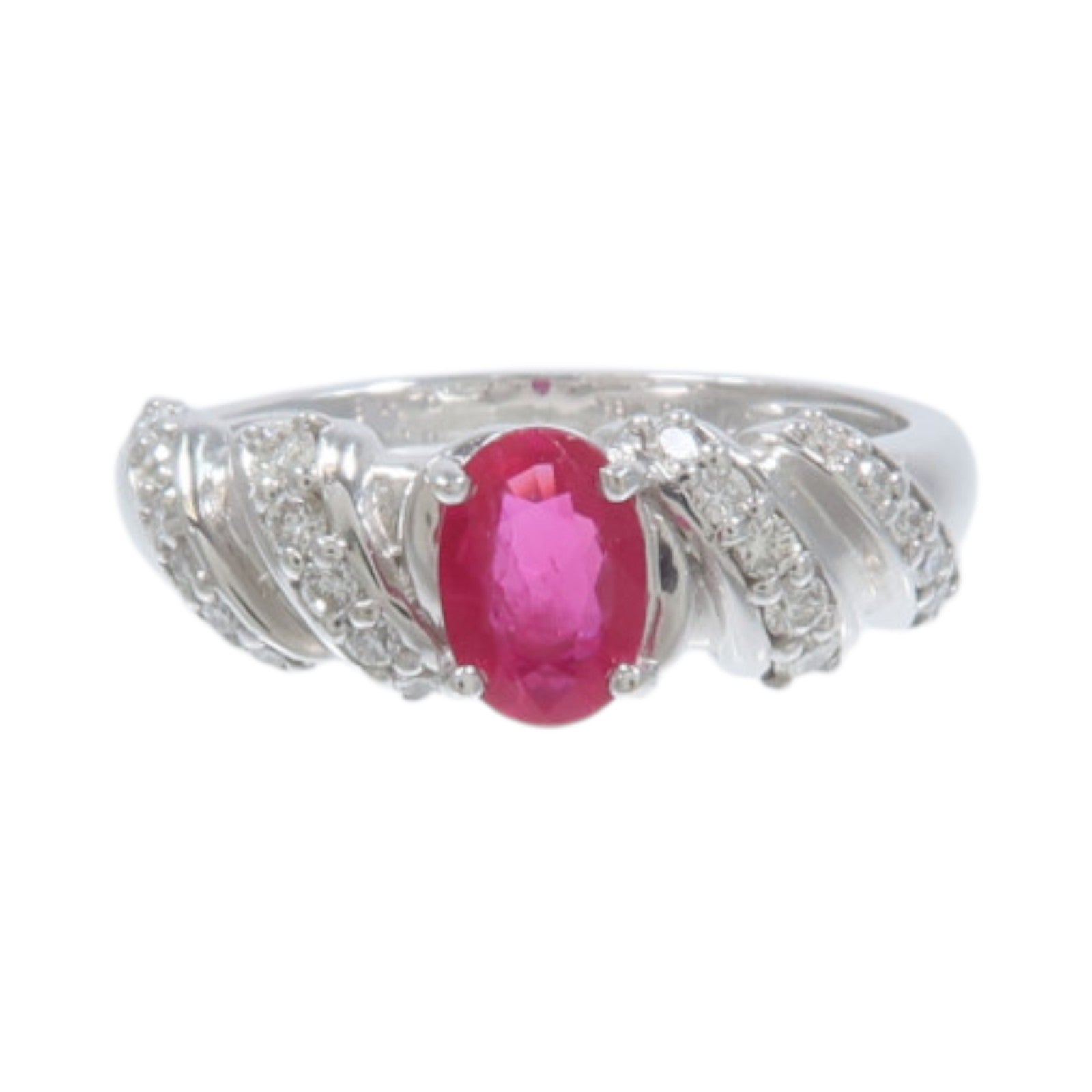 JEWELRY 18K白金Ruby Diamond Ring紅寶石/鑽石戒指