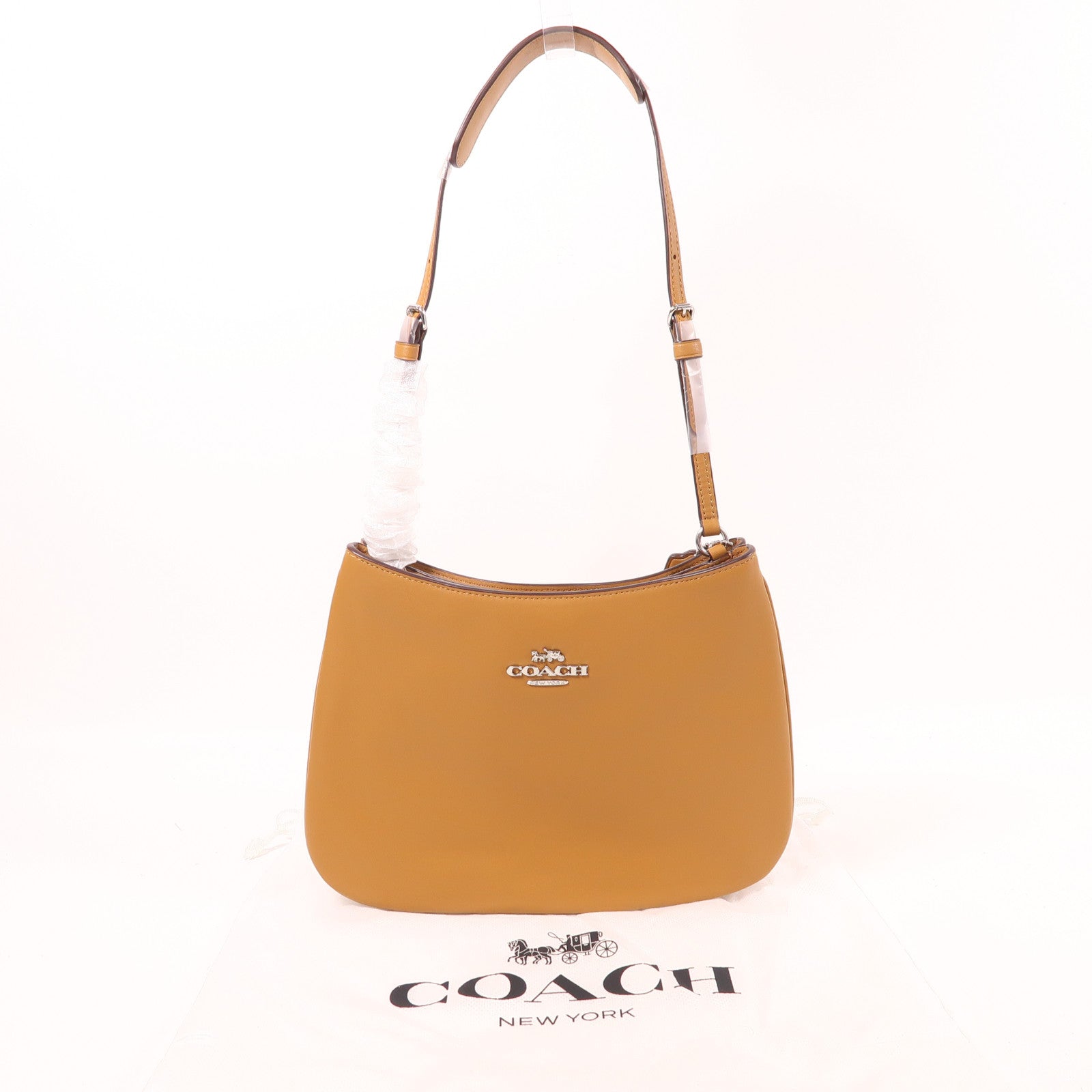 COACH 皮革Shoulder Bag銀扣肩背袋