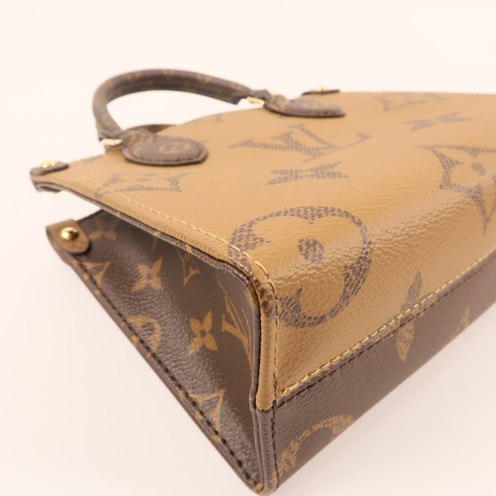 LOUIS VUITTON Monogram On The Go BB金扣手挽肩背兩用袋
