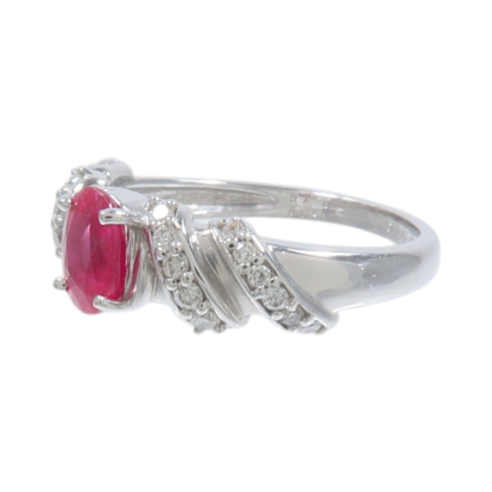 JEWELRY 18K白金Ruby Diamond Ring紅寶石/鑽石戒指