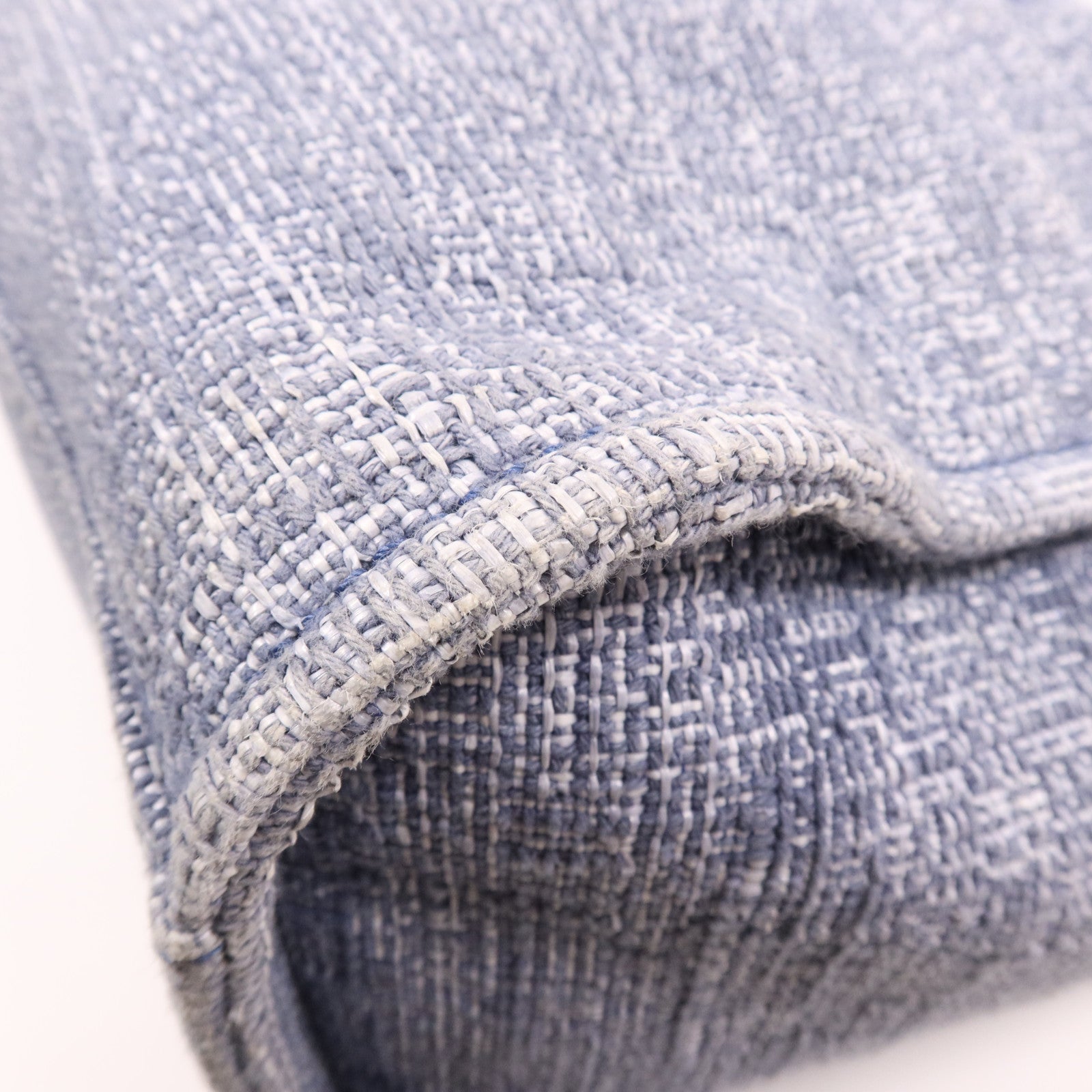 CHANEL 帆布Deauville Tote Bag銀扣鏈帶手挽肩背兩用袋