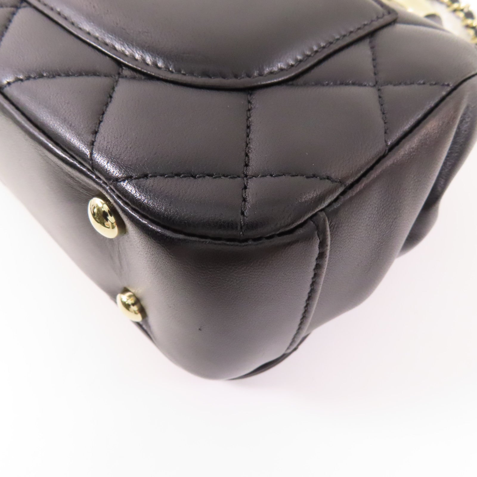 CHANEL 羊皮皮革2 Way Shoulder金扣手挽肩背兩用袋