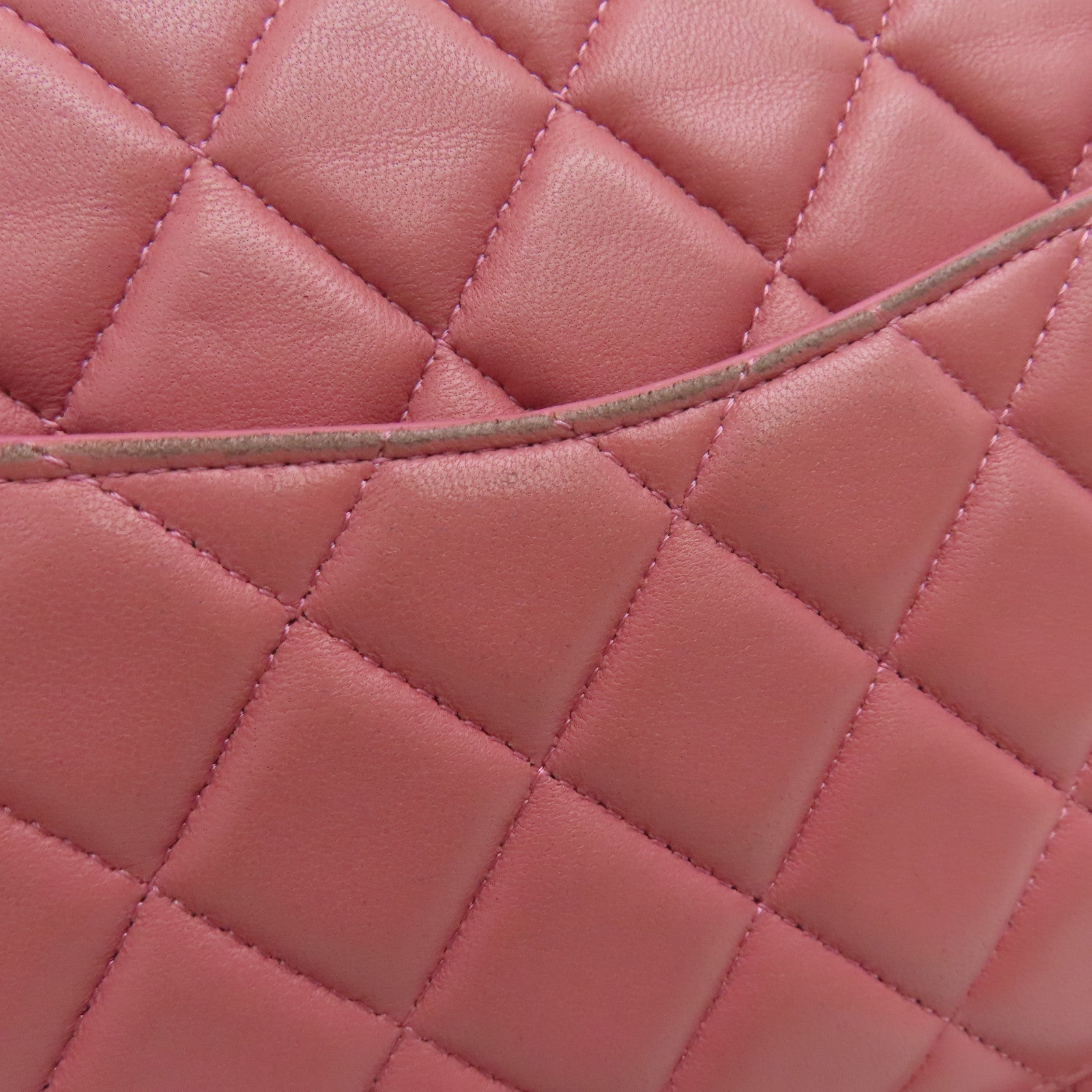 CHANEL 羊皮皮革Chain Shoulder链带肩背袋金扣粉红色
