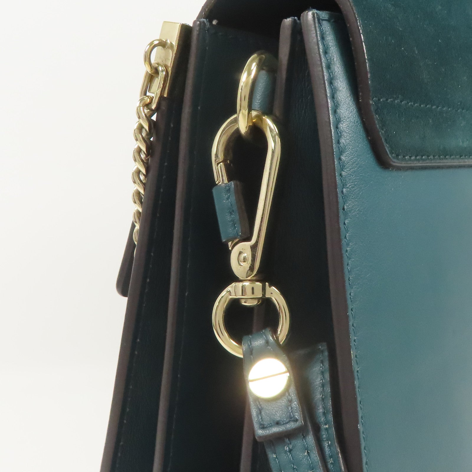 Chloe 牛皮皮革Faye金扣肩背袋