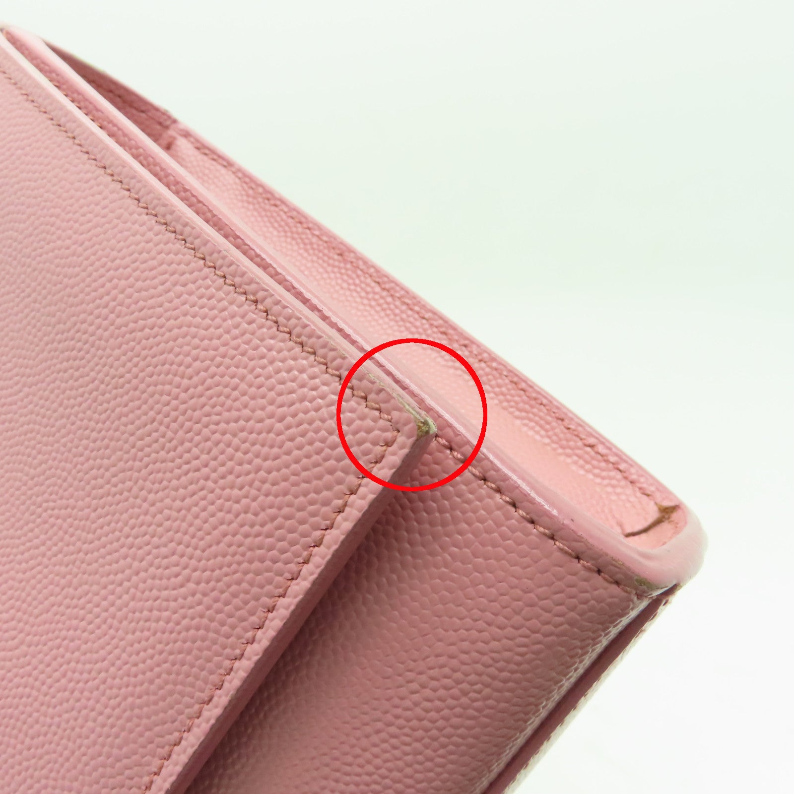 SAINT LAURENT 牛皮皮革Shoulder Bag金扣鏈帶肩背袋粉紅色