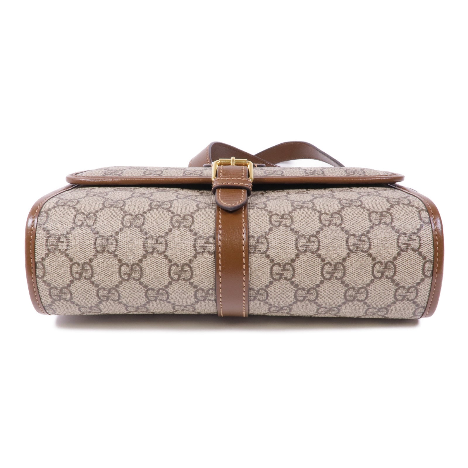 GUCCI 塗層帆布GG Supreme Interlocking金扣肩背袋