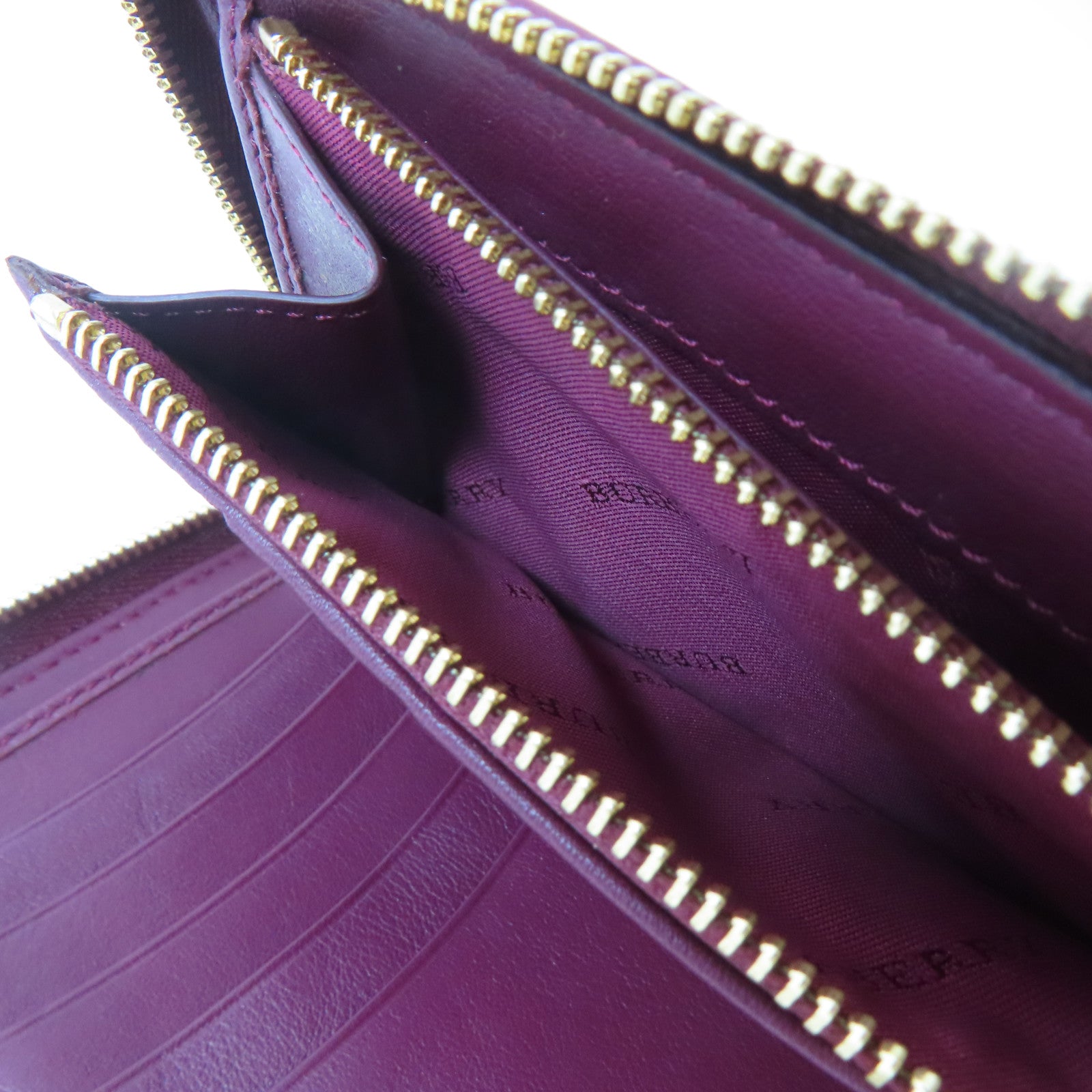 BURBERRY 帆布Zipper Wallet金扣錢包紅色