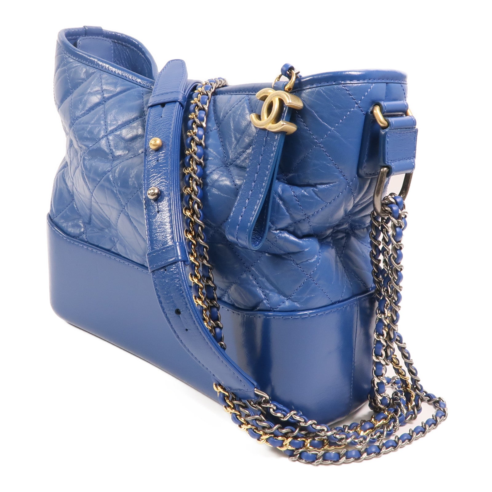 CHANEL 牛皮皮革Gabrielle Hobo Bag金扣鏈帶肩背袋