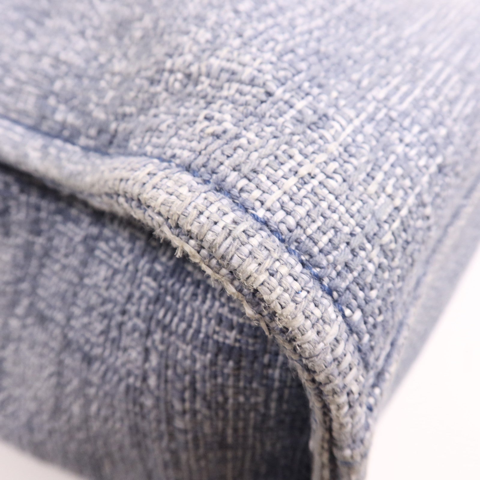 CHANEL 帆布Deauville Tote Bag銀扣鏈帶手挽肩背兩用袋