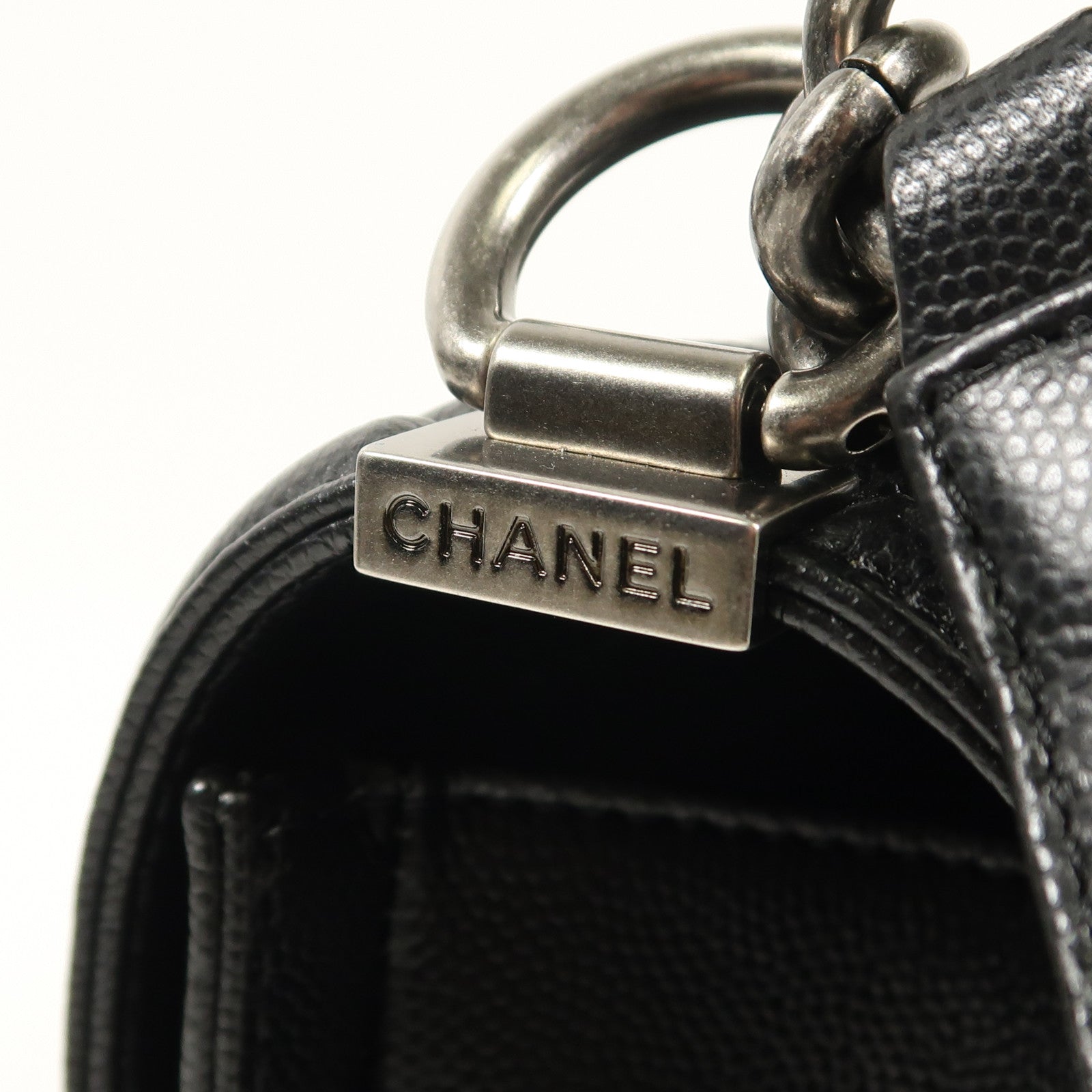 CHANEL 牛皮皮革Boy 25鏈帶肩背袋