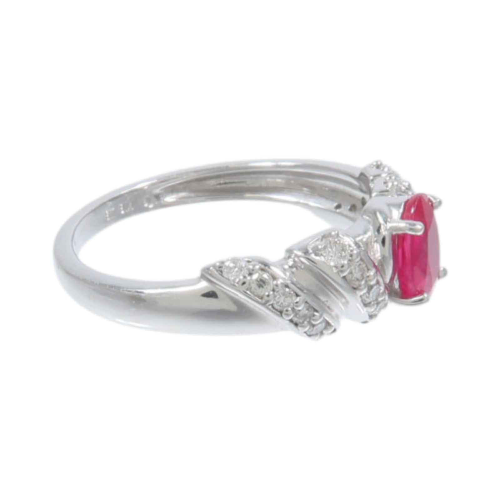 JEWELRY 18K白金Ruby Diamond Ring紅寶石/鑽石戒指
