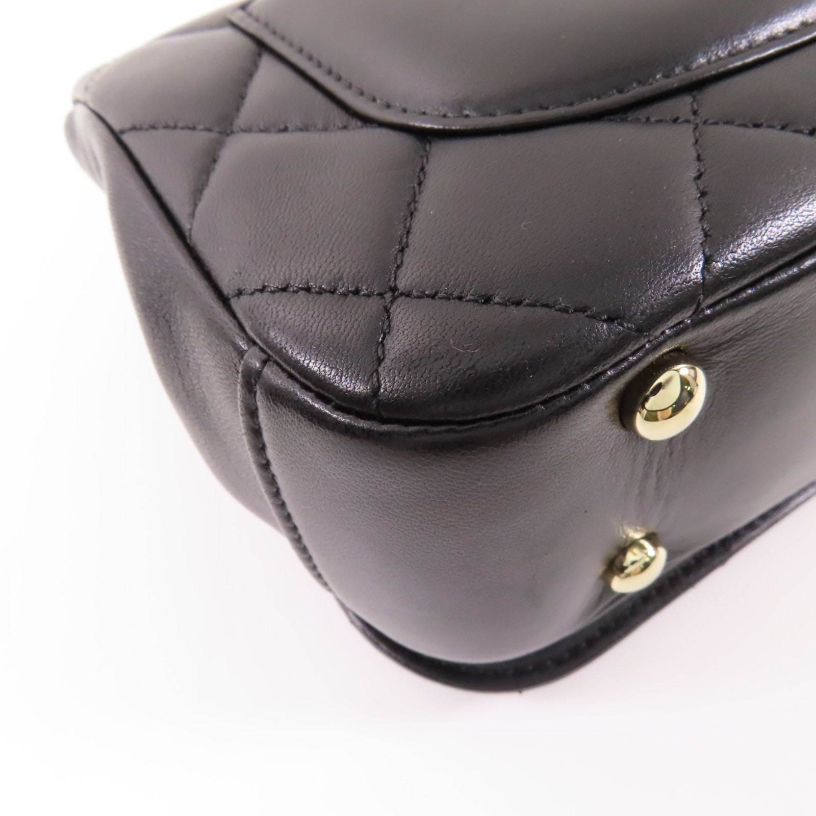 CHANEL 羊皮皮革2 Way Shoulder金扣手挽肩背兩用袋