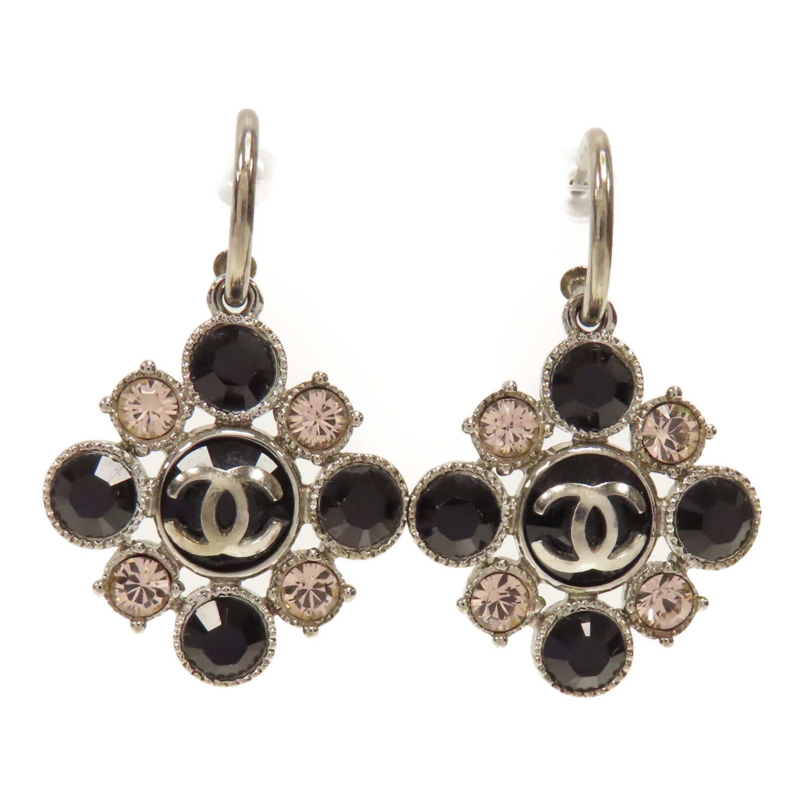 CHANEL PVC/金屬Earrings耳環黑色/粉紅色/銀色