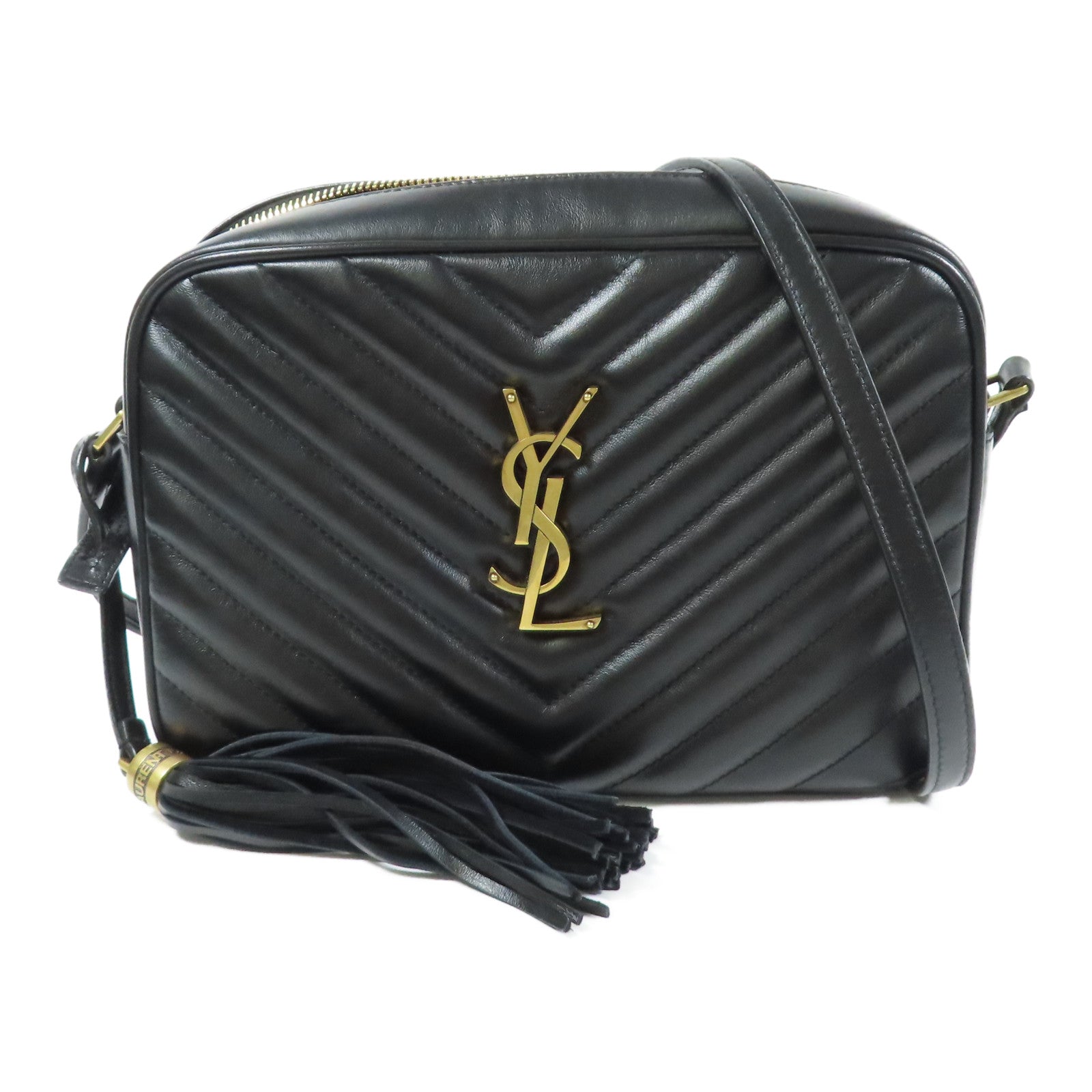 SAINT LAURENT 牛皮皮革Lou Camera金扣肩背袋